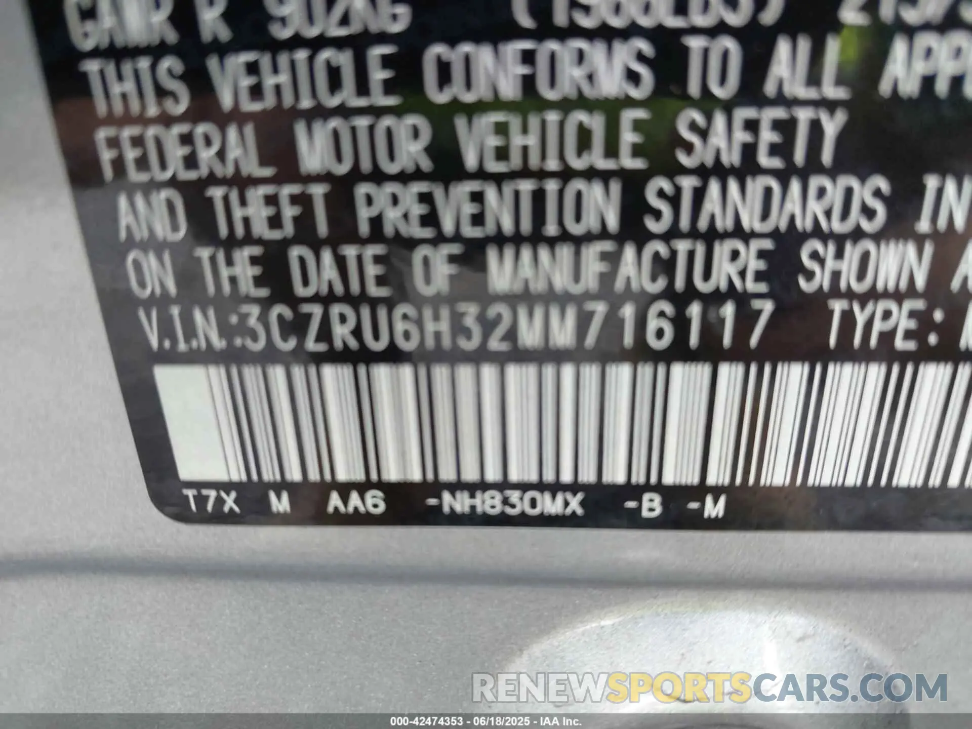 9 fotografías del automóvil dañado 3CZRU6H32MM716117 HONDA HR-V 2021