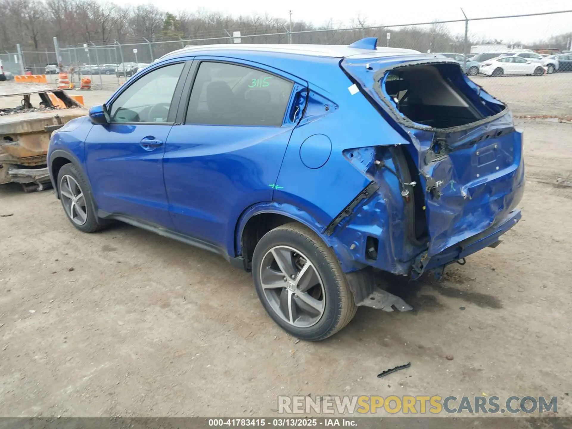3 fotografías del automóvil dañado 3CZRU6H54MM718761 HONDA HR-V 2021