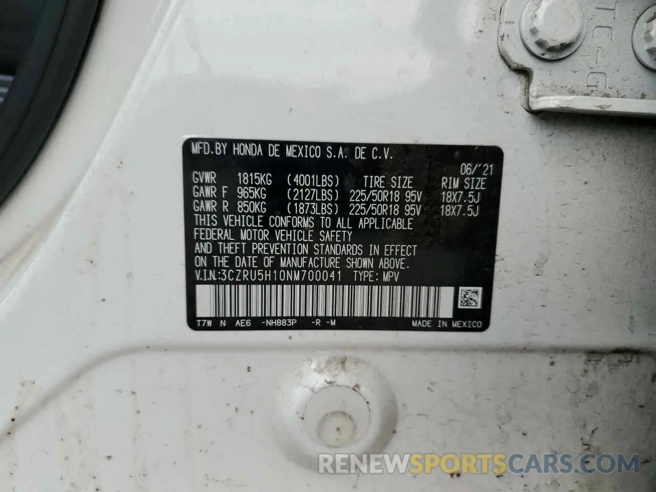 14 fotografías del automóvil dañado 3CZRU5H10NM700041 HONDA HR-V 2022