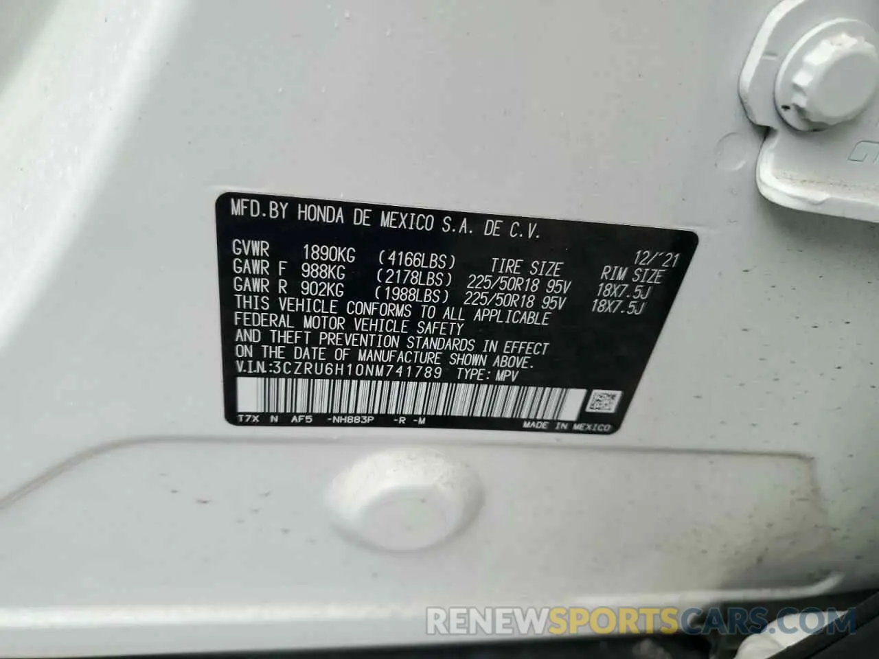 14 fotografías del automóvil dañado 3CZRU6H10NM741789 HONDA HR-V 2022