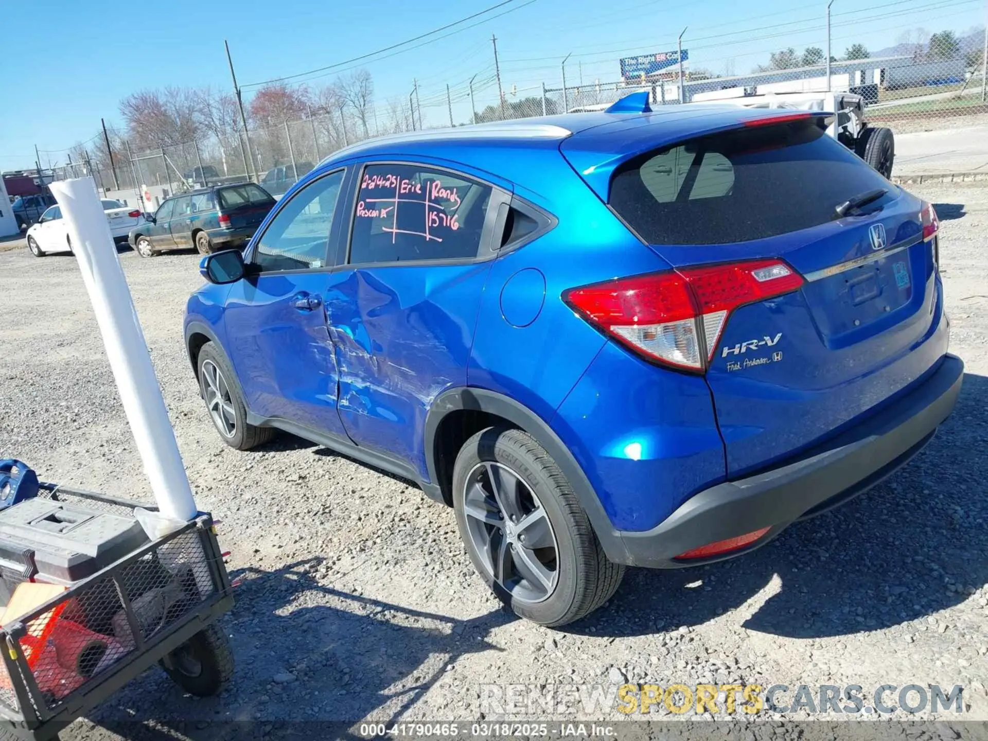 3 fotografías del automóvil dañado 3CZRU6H50NM765075 HONDA HR-V 2022