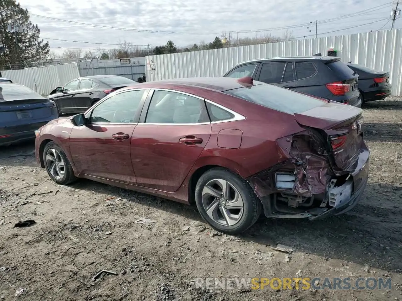 2 fotografías del automóvil dañado 19XZE4F18KE008874 HONDA INSIGHT 2019