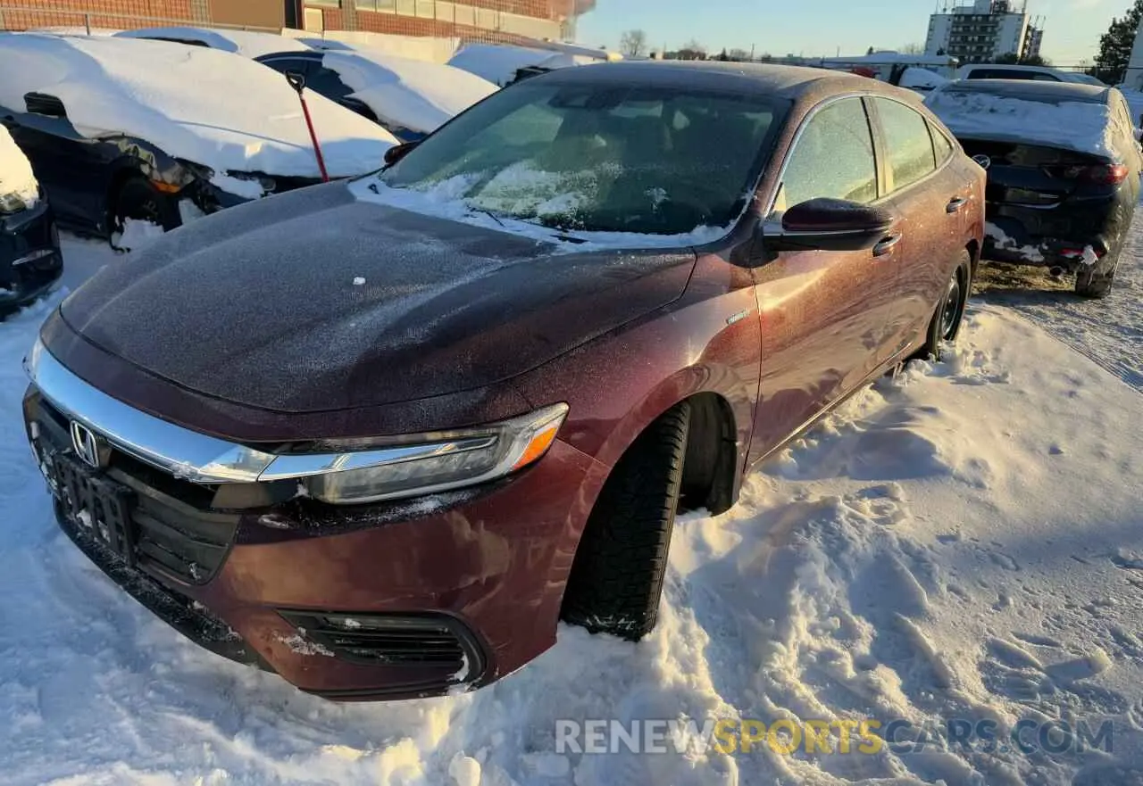 2 fotografías del automóvil dañado 19XZE4F76KE400076 HONDA INSIGHT 2019
