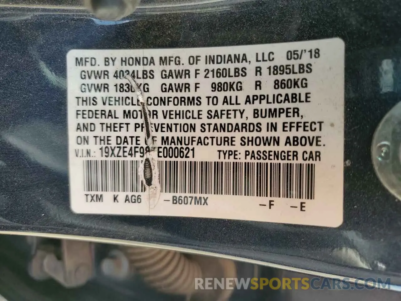 13 fotografías del automóvil dañado 19XZE4F98KE000621 HONDA INSIGHT 2019