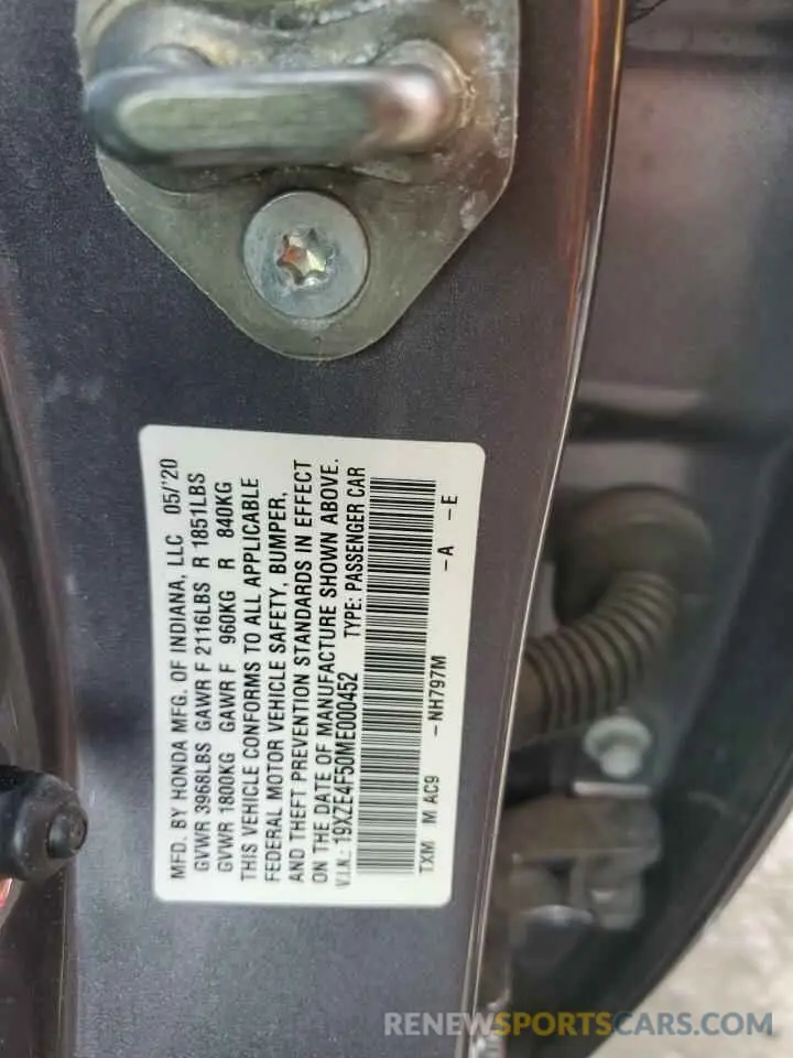 12 fotografías del automóvil dañado 19XZE4F50ME000452 HONDA INSIGHT 2021