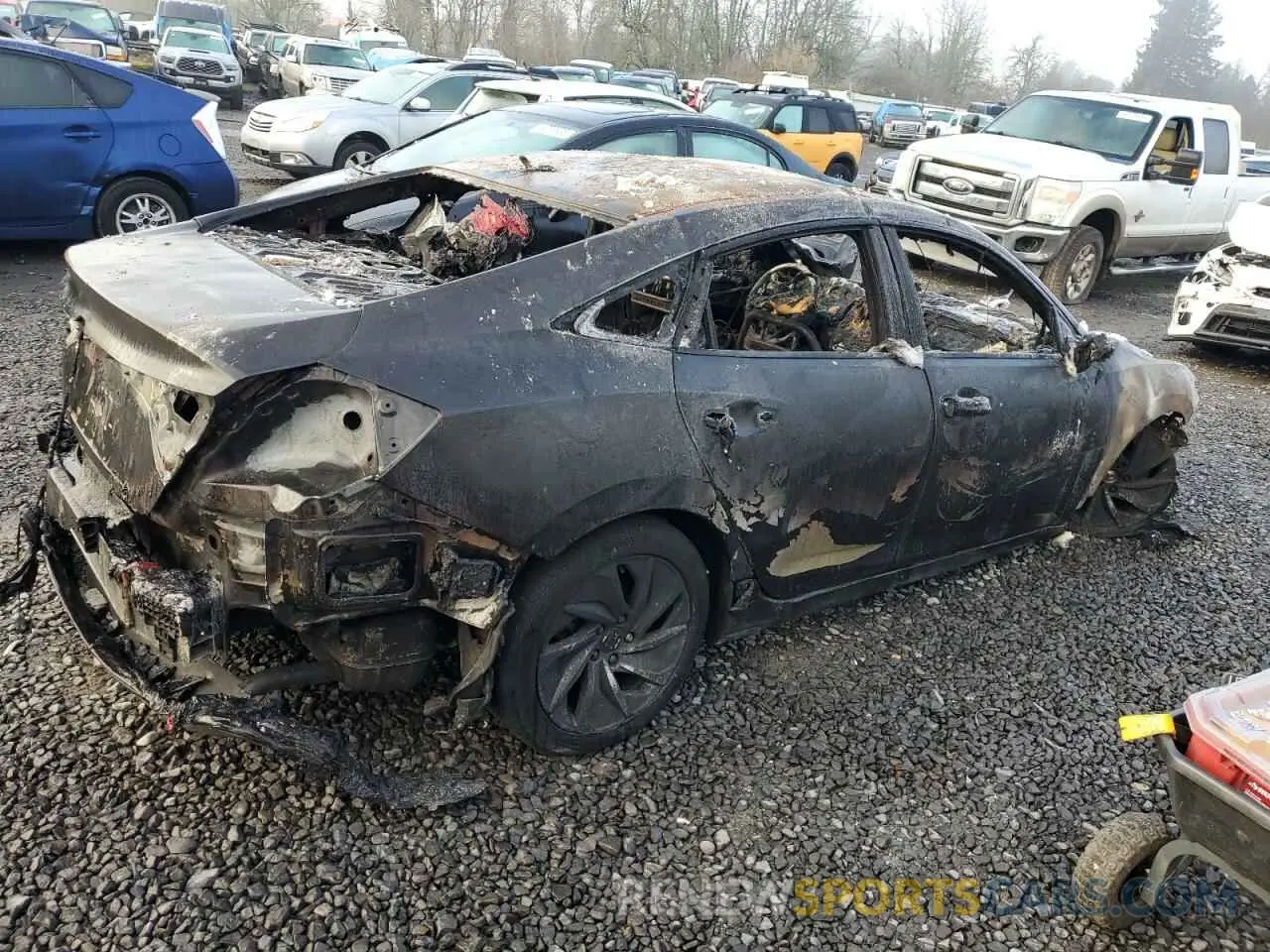 3 fotografías del automóvil dañado 19XZE4F90NE000200 HONDA INSIGHT 2022