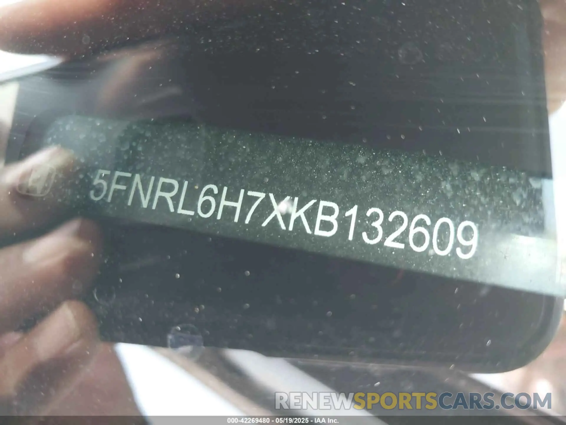 9 fotografías del automóvil dañado 5FNRL6H7XKB132609 HONDA ODYSSEY 2019