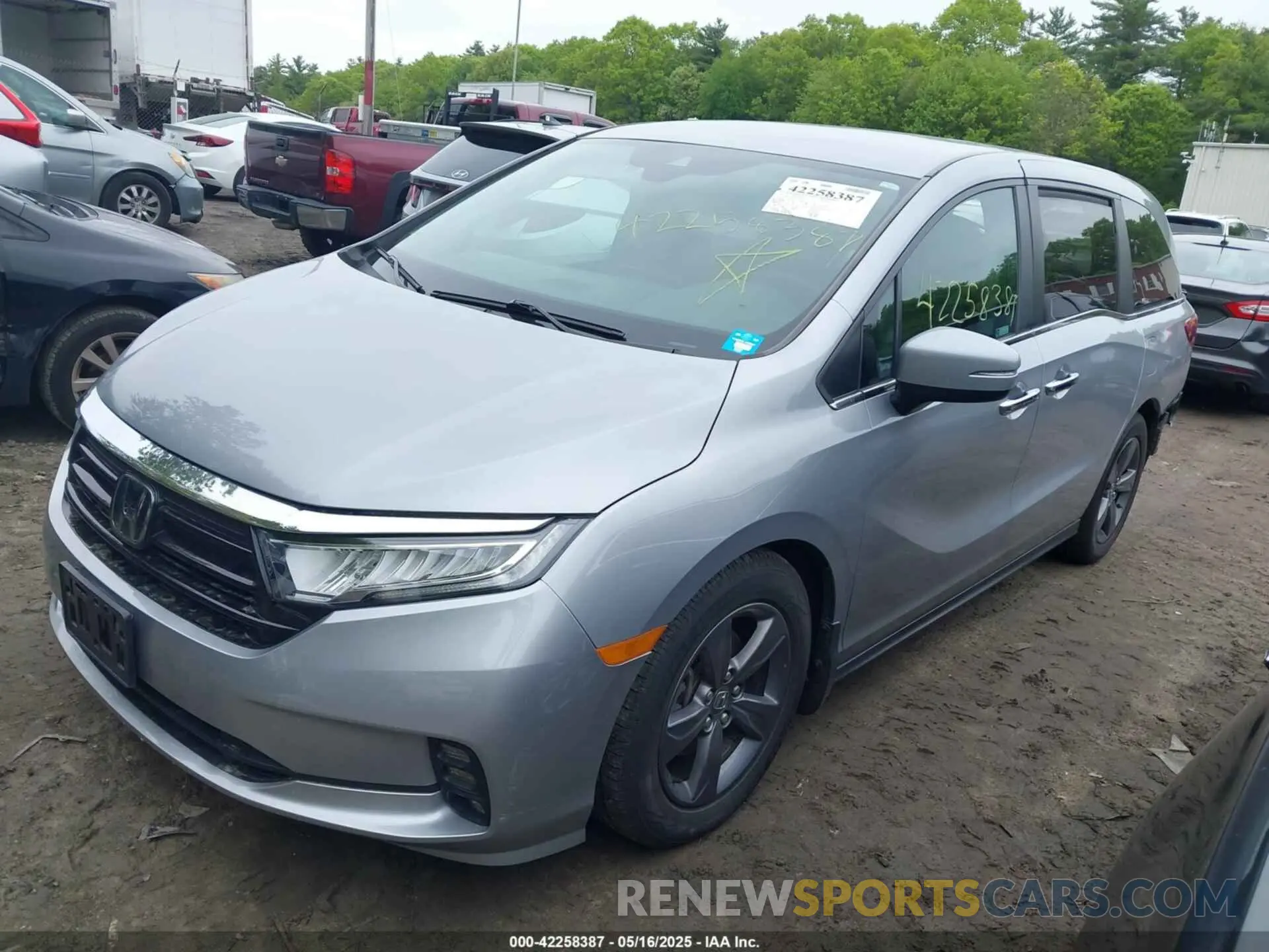 2 fotografías del automóvil dañado 5FNRL6H50MB016840 HONDA ODYSSEY 2021