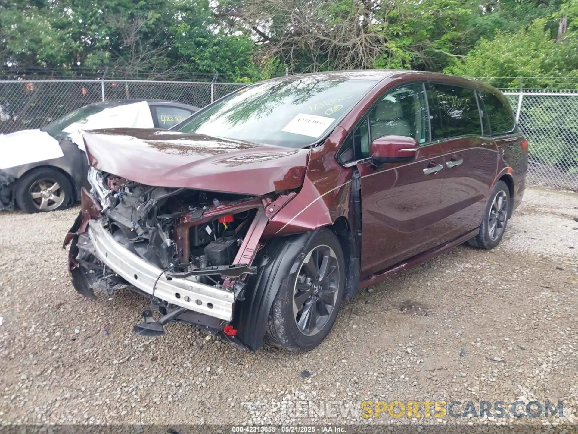 2 fotografías del automóvil dañado 5FNRL6H52MB003703 HONDA ODYSSEY 2021