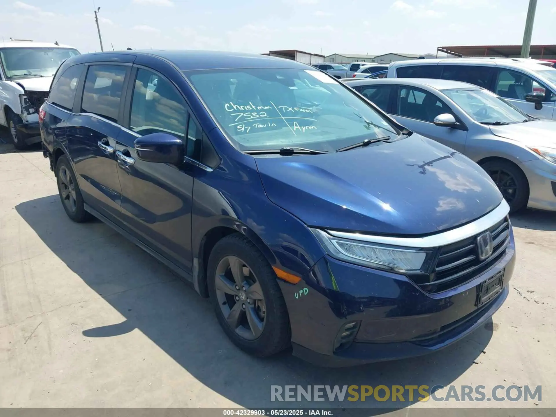 1 fotografías del automóvil dañado 5FNRL6H5XMB033855 HONDA ODYSSEY 2021