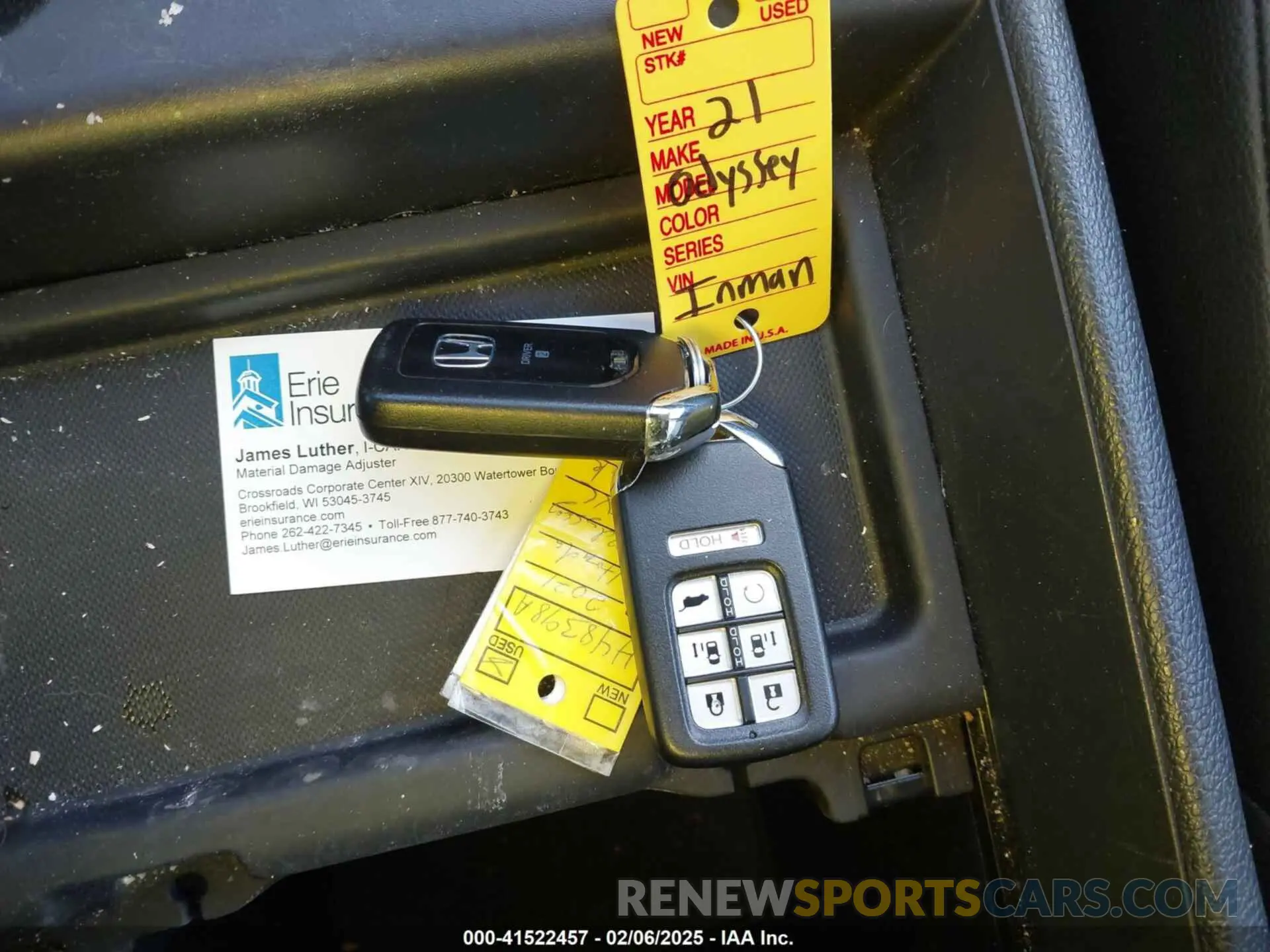 11 fotografías del automóvil dañado 5FNRL6H75MB008041 HONDA ODYSSEY 2021