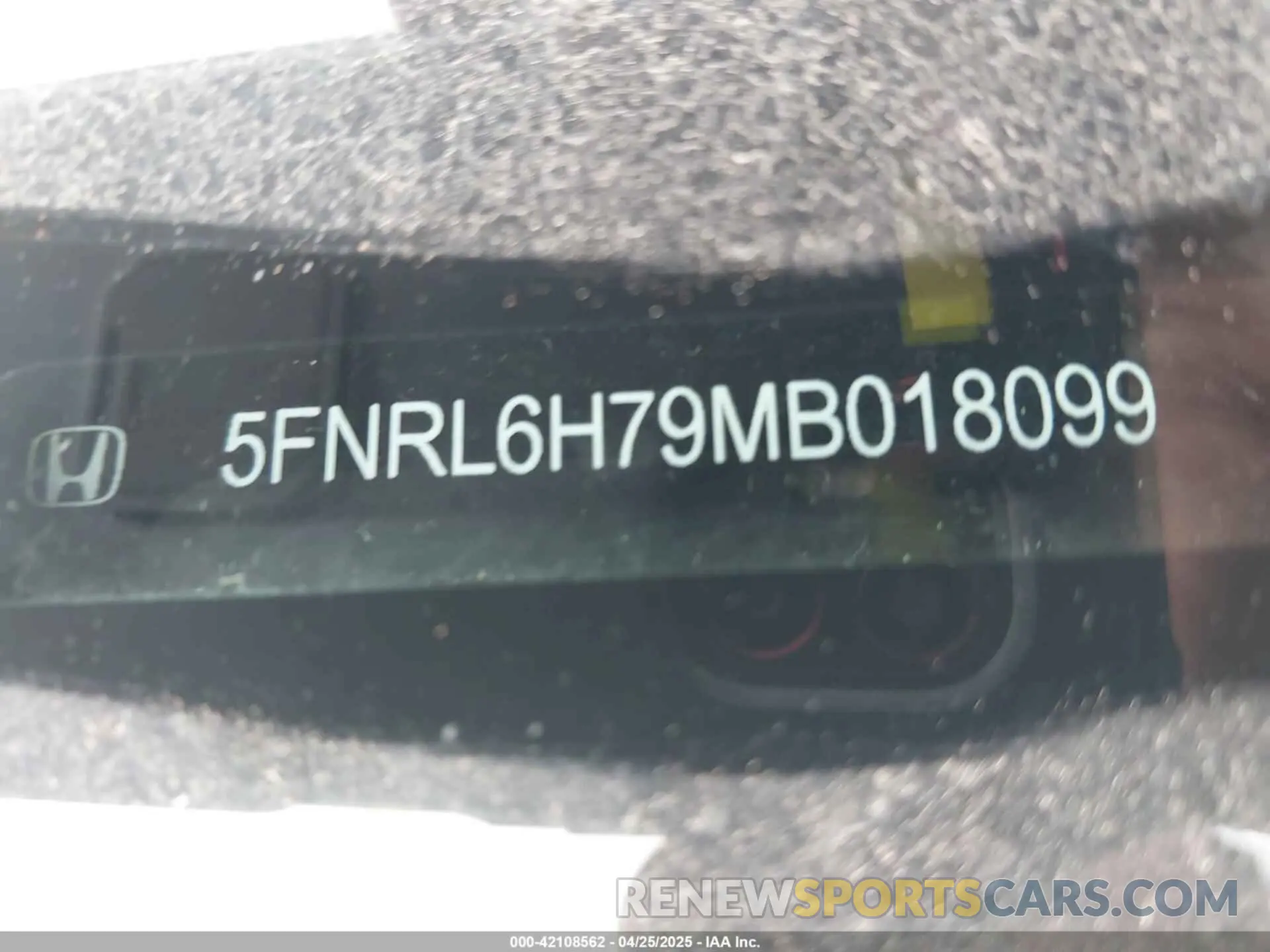 9 fotografías del automóvil dañado 5FNRL6H79MB018099 HONDA ODYSSEY 2021
