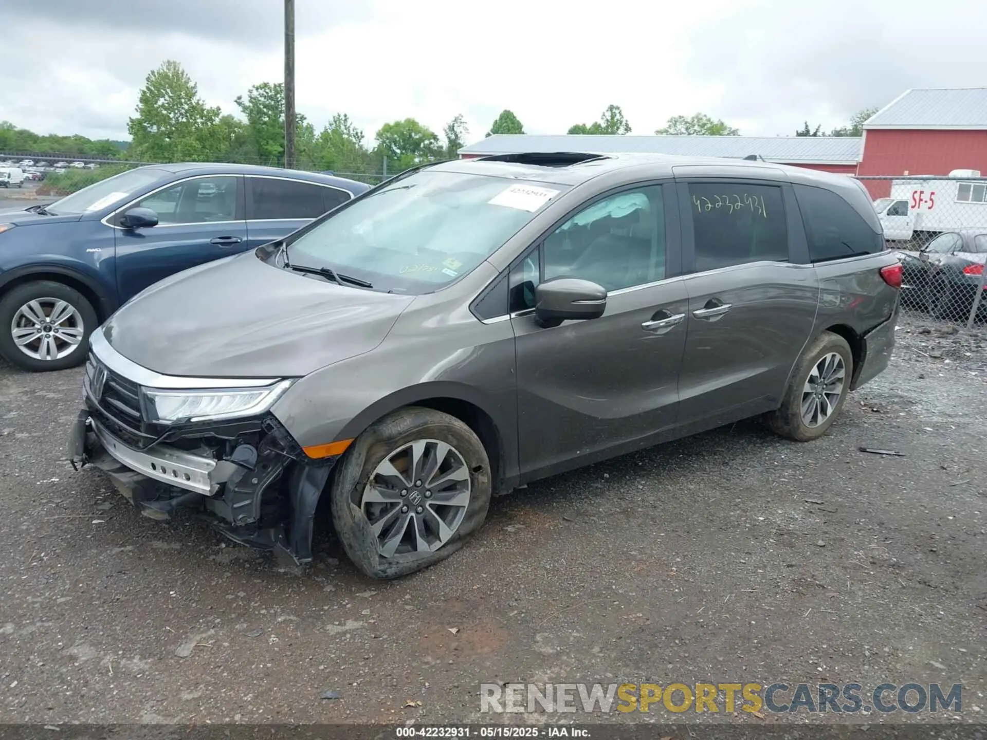 2 fotografías del automóvil dañado 5FNRL6H70NB021751 HONDA ODYSSEY 2022