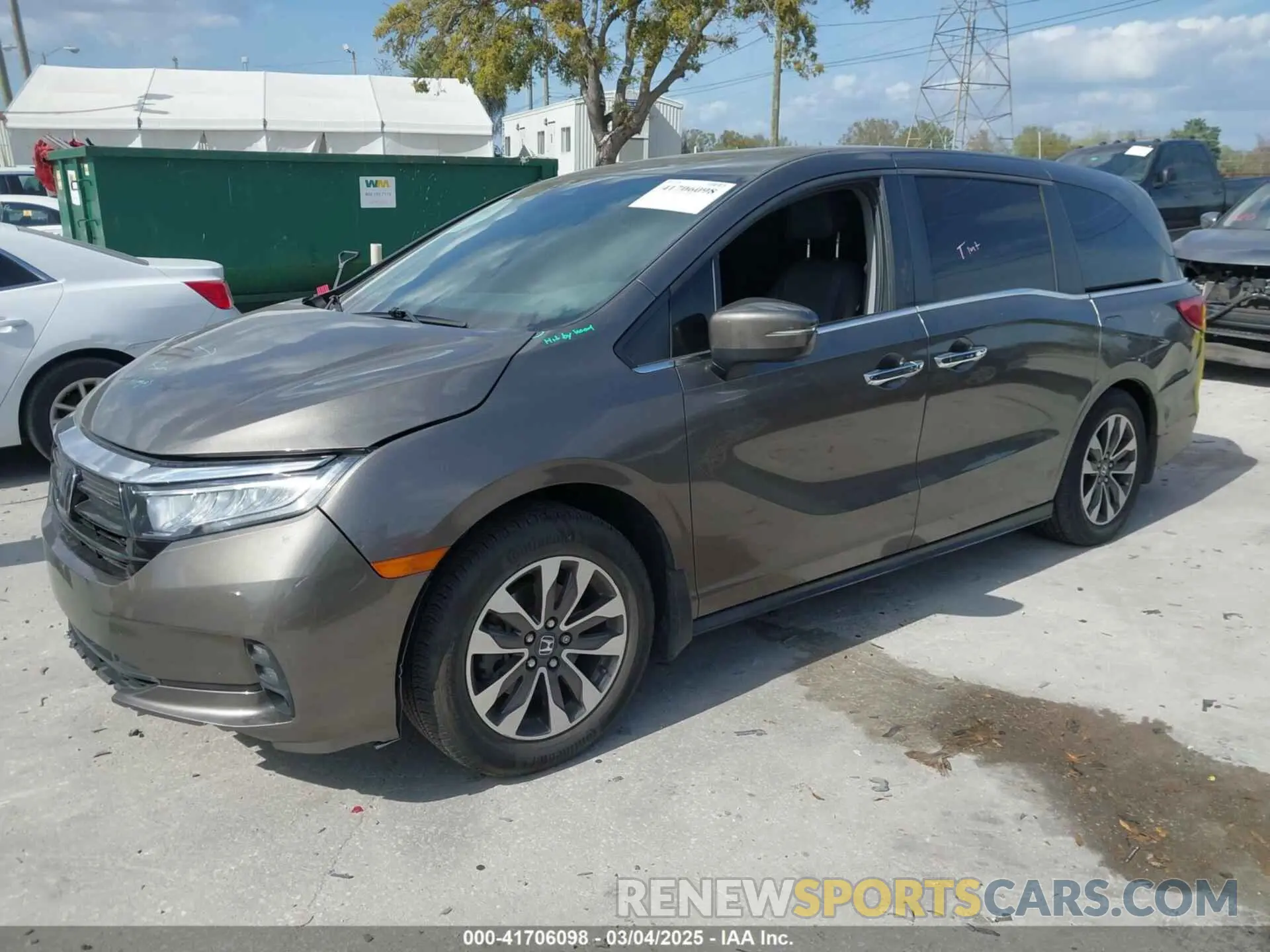 2 fotografías del automóvil dañado 5FNRL6H77NB031502 HONDA ODYSSEY 2022