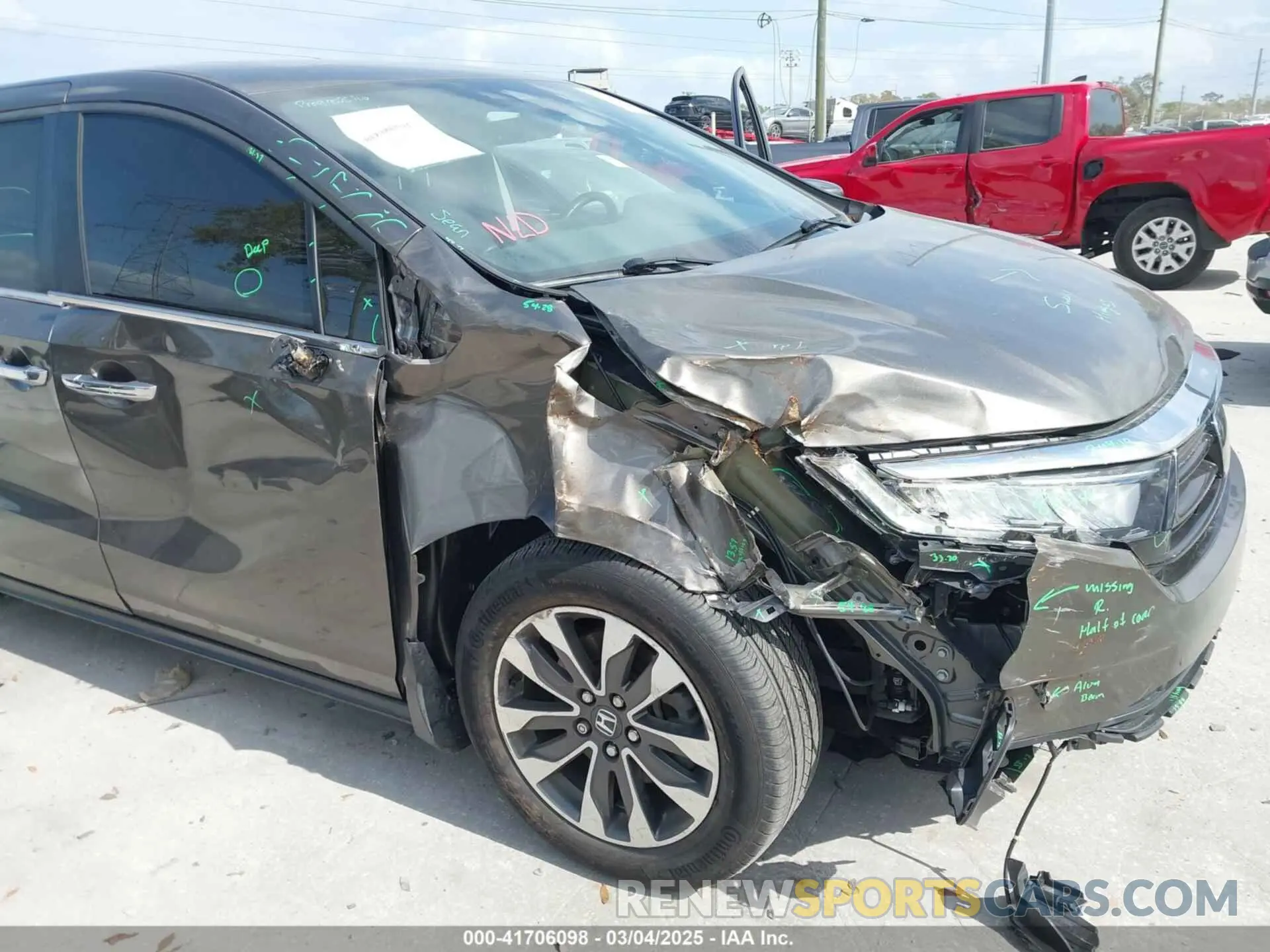 6 fotografías del automóvil dañado 5FNRL6H77NB031502 HONDA ODYSSEY 2022