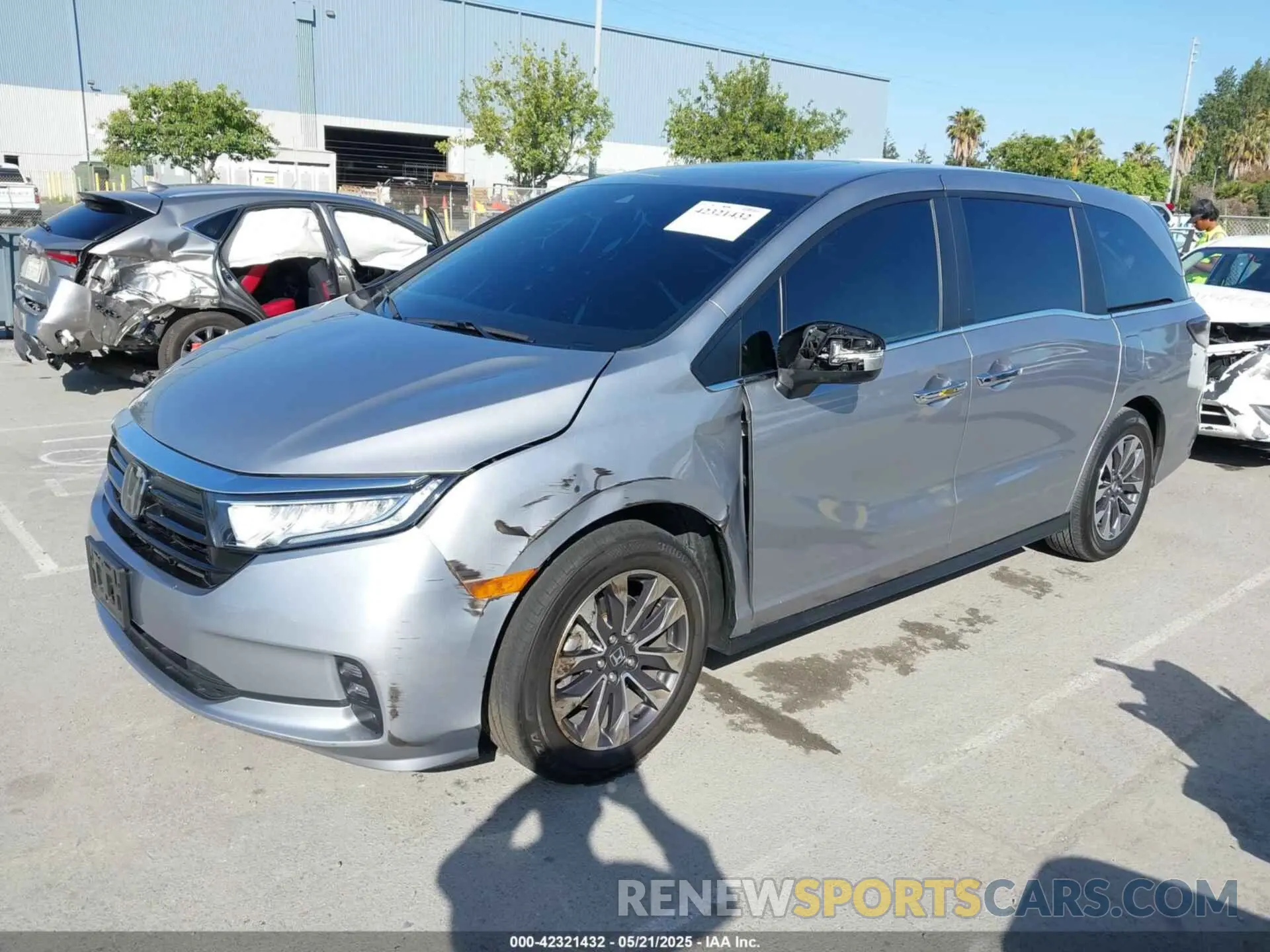 2 fotografías del automóvil dañado 5FNRL6H7XNB041733 HONDA ODYSSEY 2022
