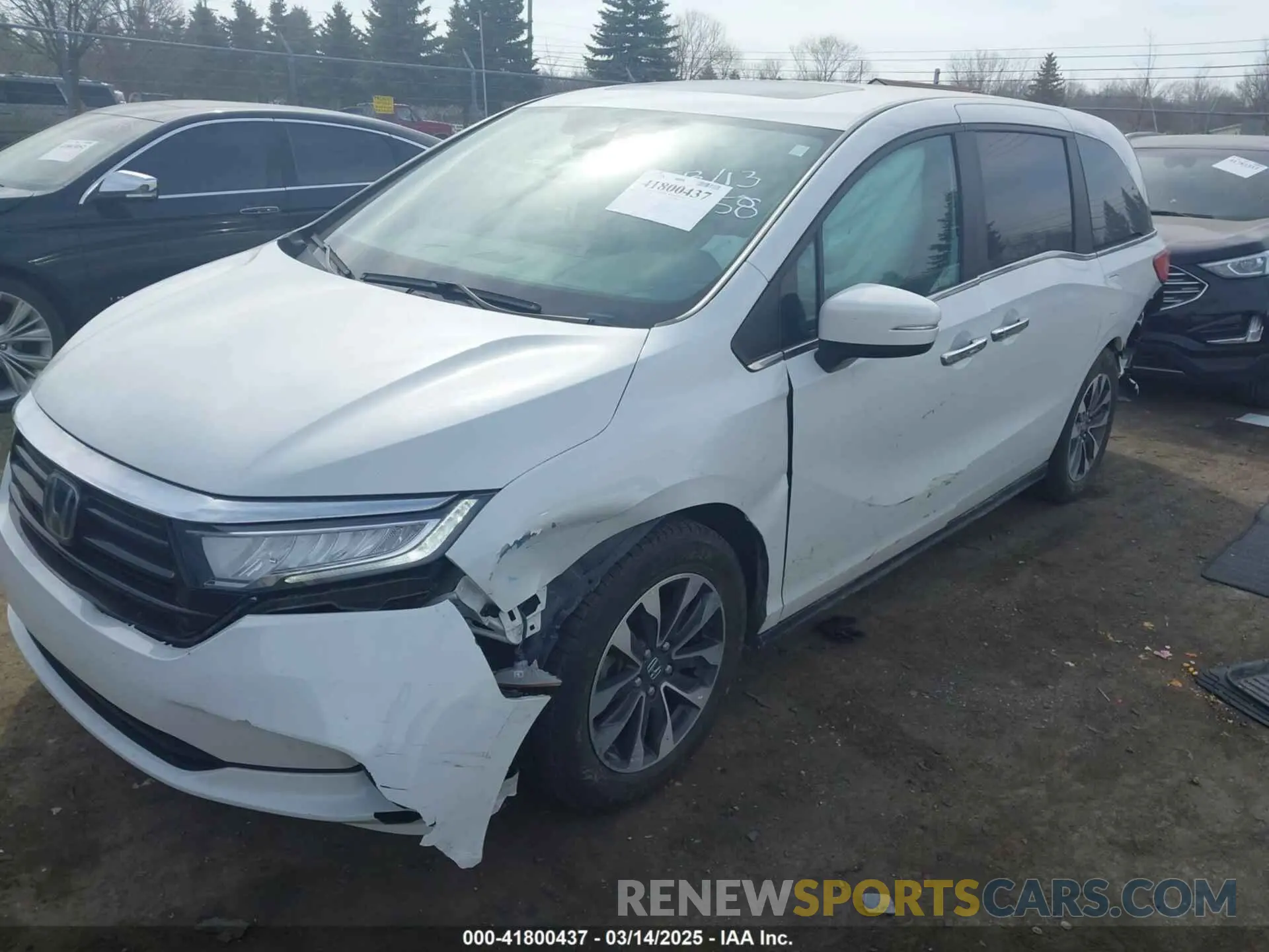 2 fotografías del automóvil dañado 5FNRL6H7XNB043658 HONDA ODYSSEY 2022