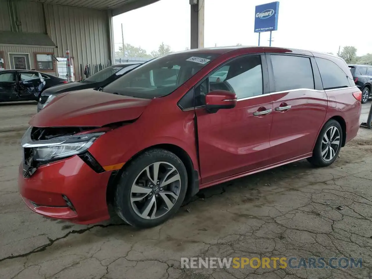 1 fotografías del automóvil dañado 5FNRL6H81NB017930 HONDA ODYSSEY 2022