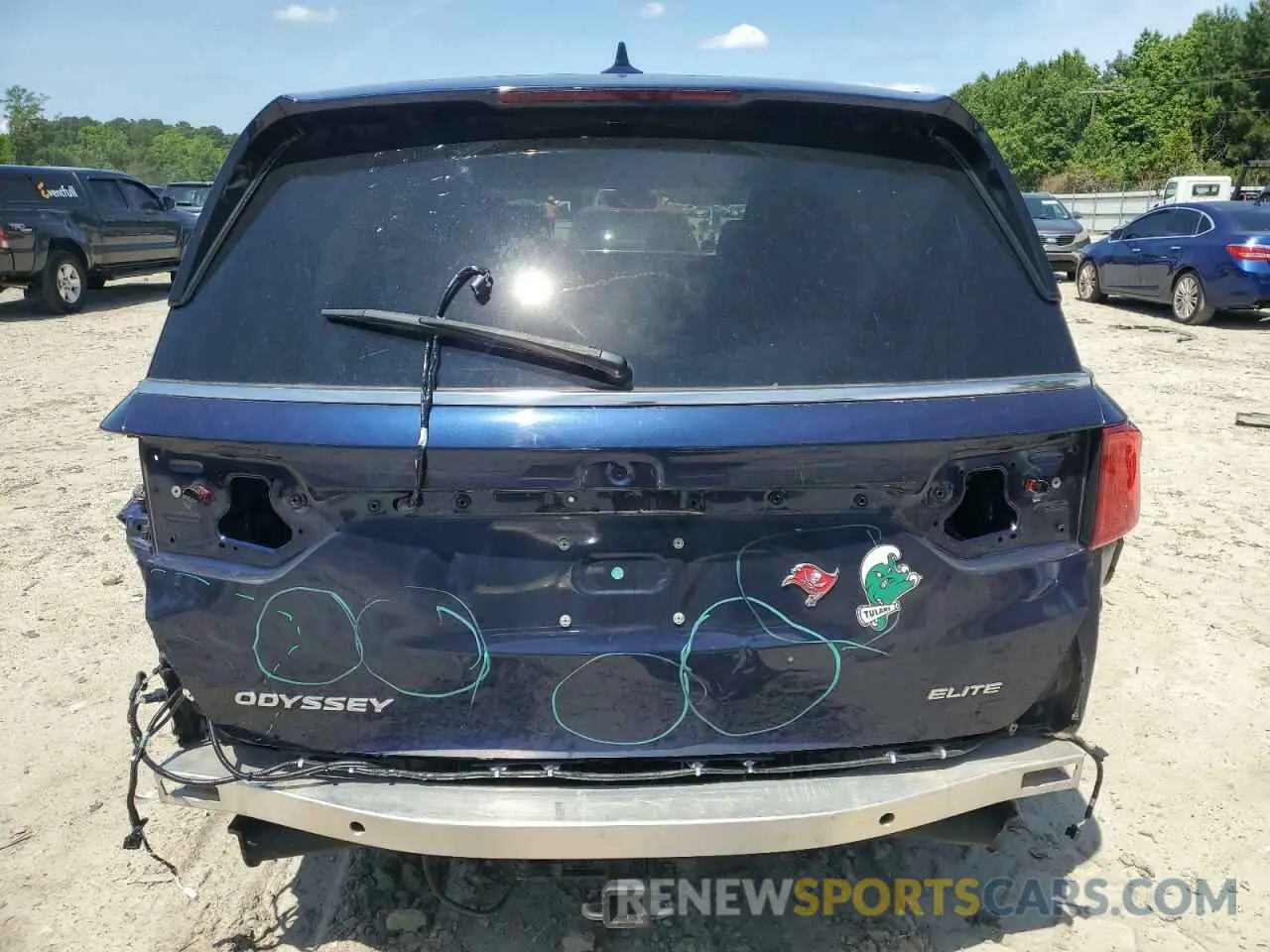 6 fotografías del automóvil dañado 5FNRL6H95NB056898 HONDA ODYSSEY 2022