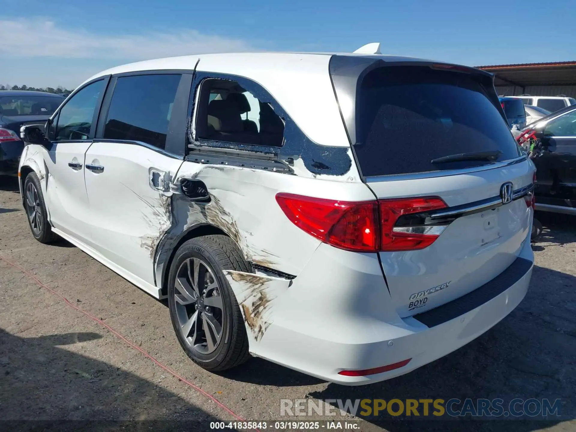 3 fotografías del automóvil dañado 5FNRL6H83PB016412 HONDA ODYSSEY 2023
