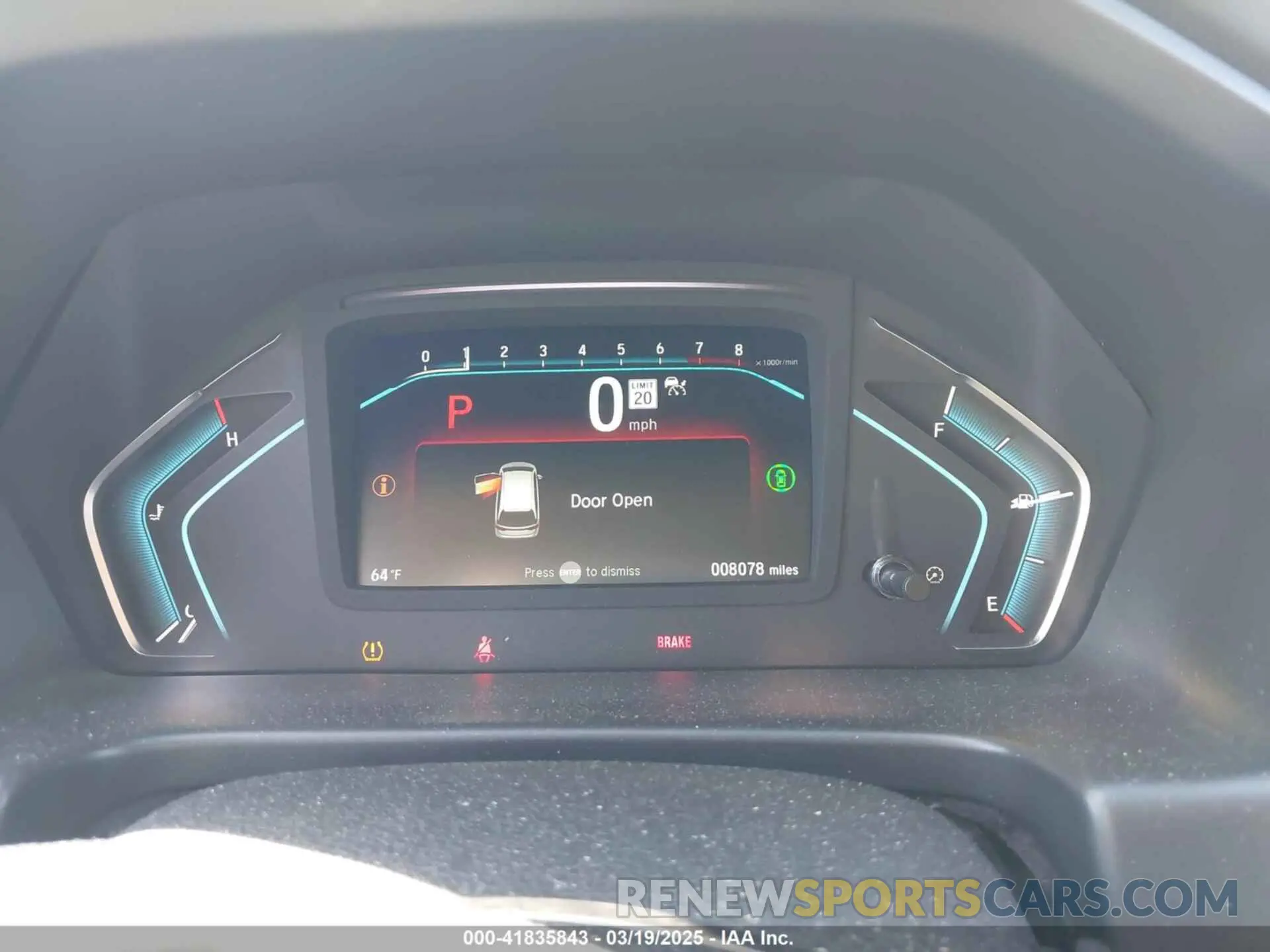 7 fotografías del automóvil dañado 5FNRL6H83PB016412 HONDA ODYSSEY 2023