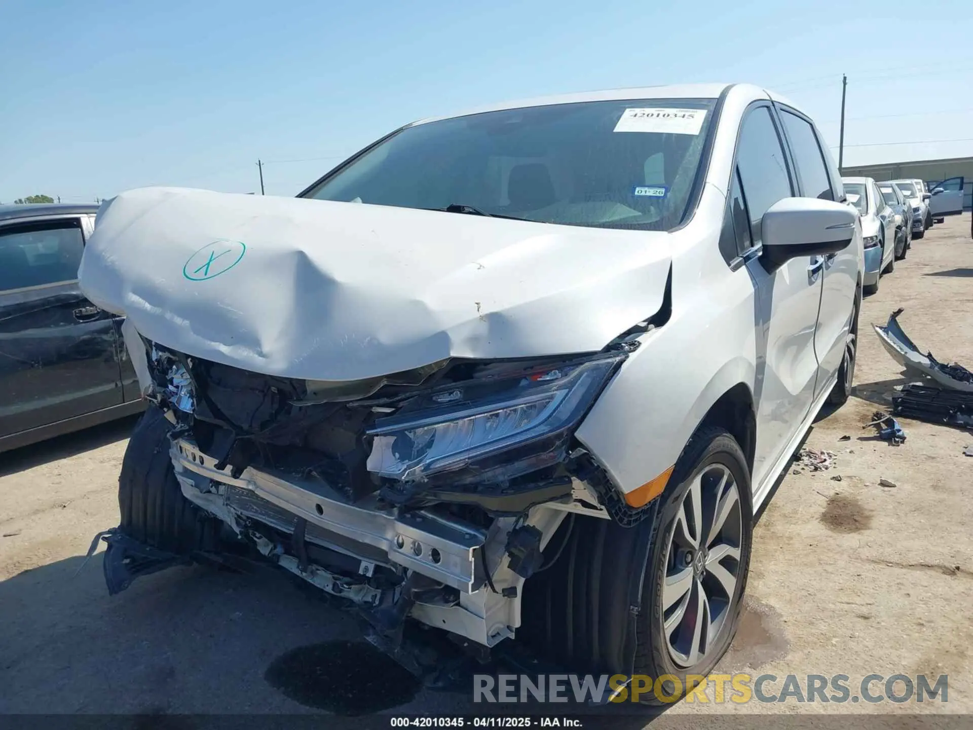 2 fotografías del automóvil dañado 5FNRL6H87PB055603 HONDA ODYSSEY 2023