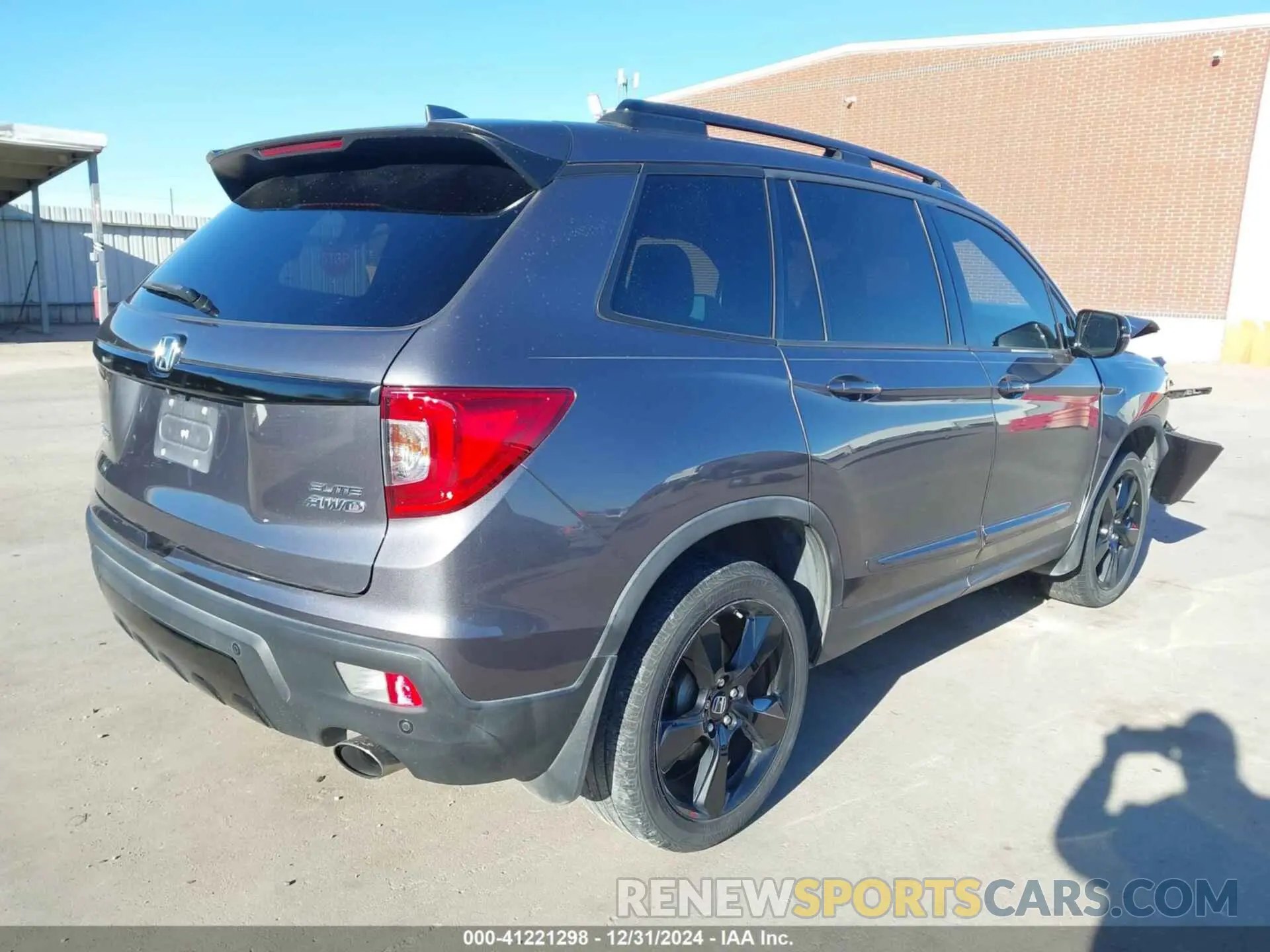 4 fotografías del automóvil dañado 5FNYF8H07KB015720 HONDA PASSPORT 2019