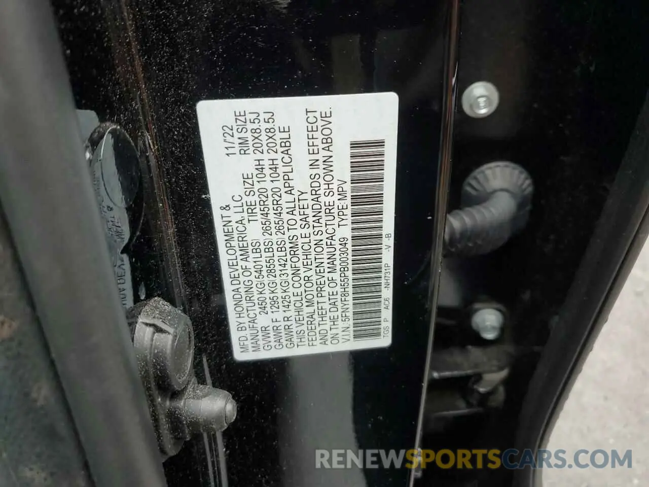14 fotografías del automóvil dañado 5FNYF8H55PB003049 HONDA PASSPORT 2023