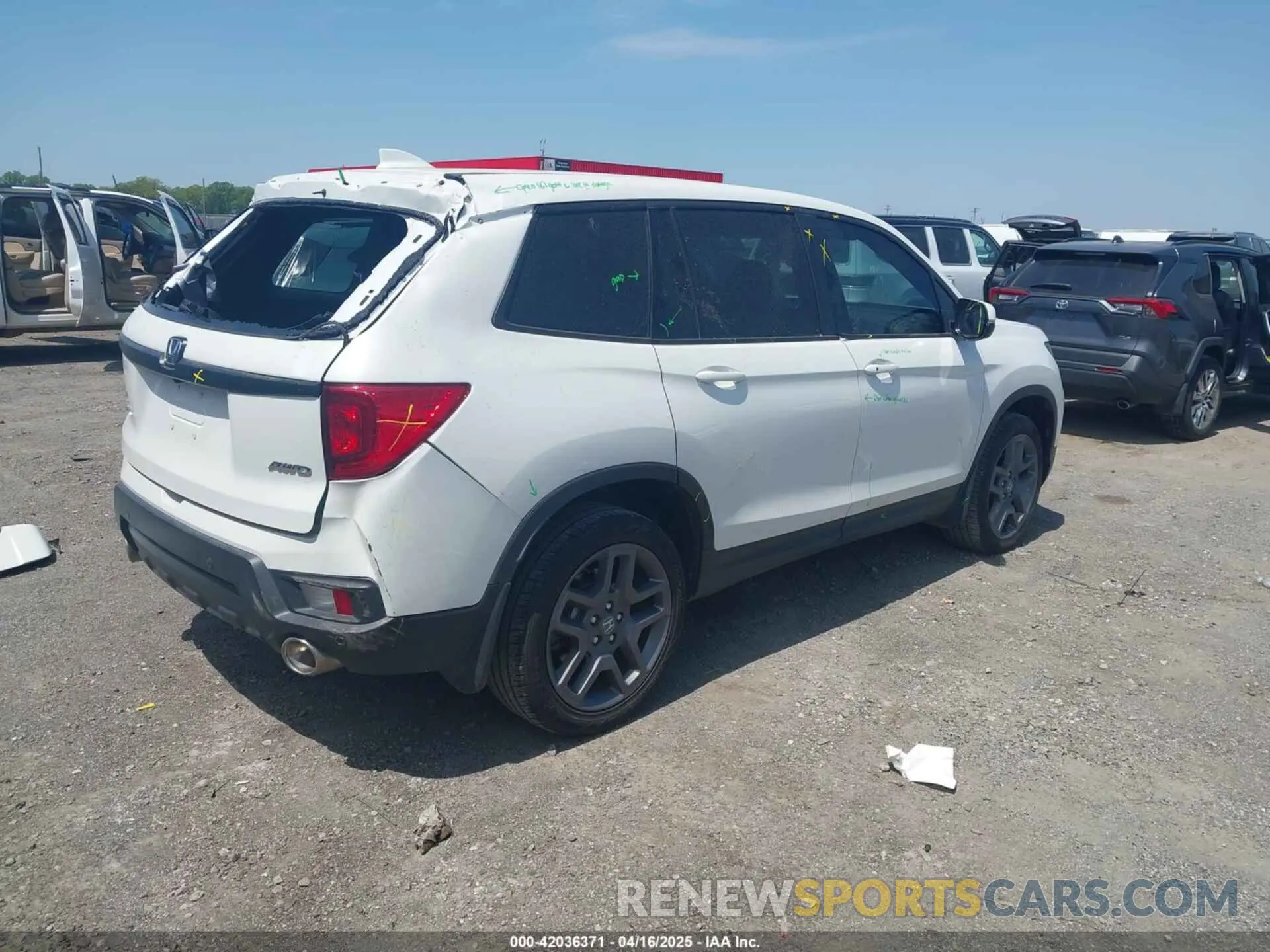 4 fotografías del automóvil dañado 5FNYF8H57PB006499 HONDA PASSPORT 2023