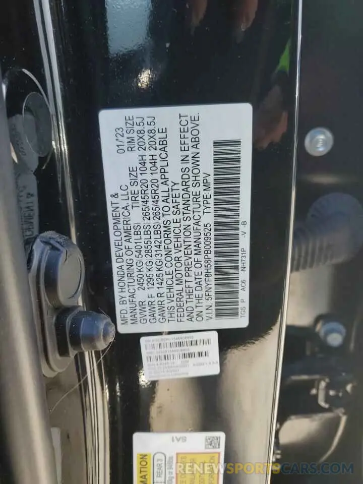 14 fotografías del automóvil dañado 5FNYF8H58PB009525 HONDA PASSPORT 2023