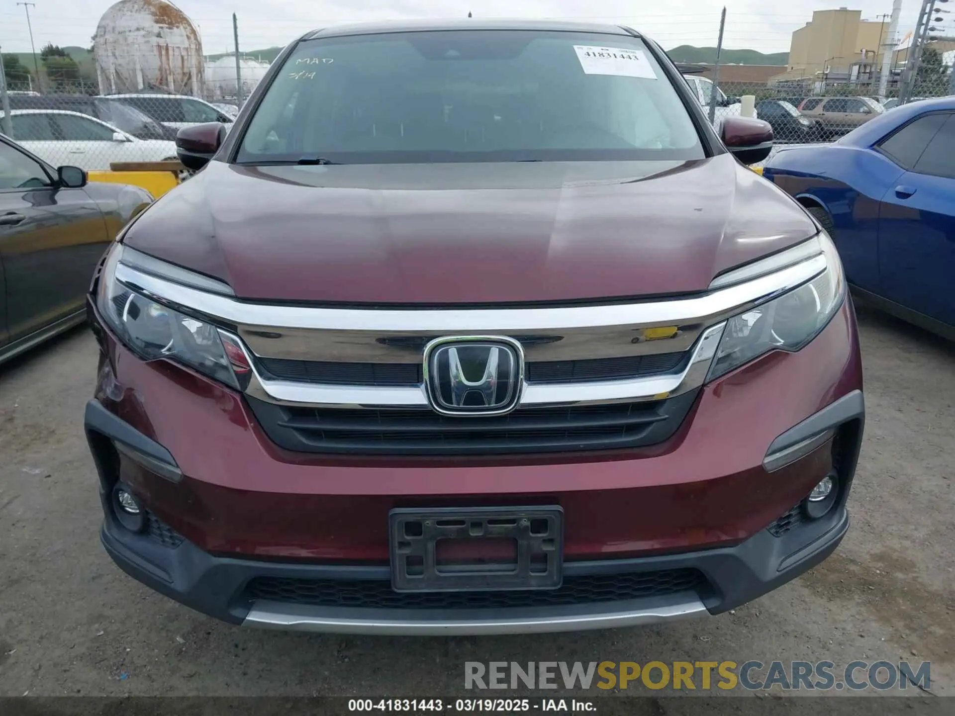 12 fotografías del automóvil dañado 5FNYF5H39KB041230 HONDA PILOT 2019