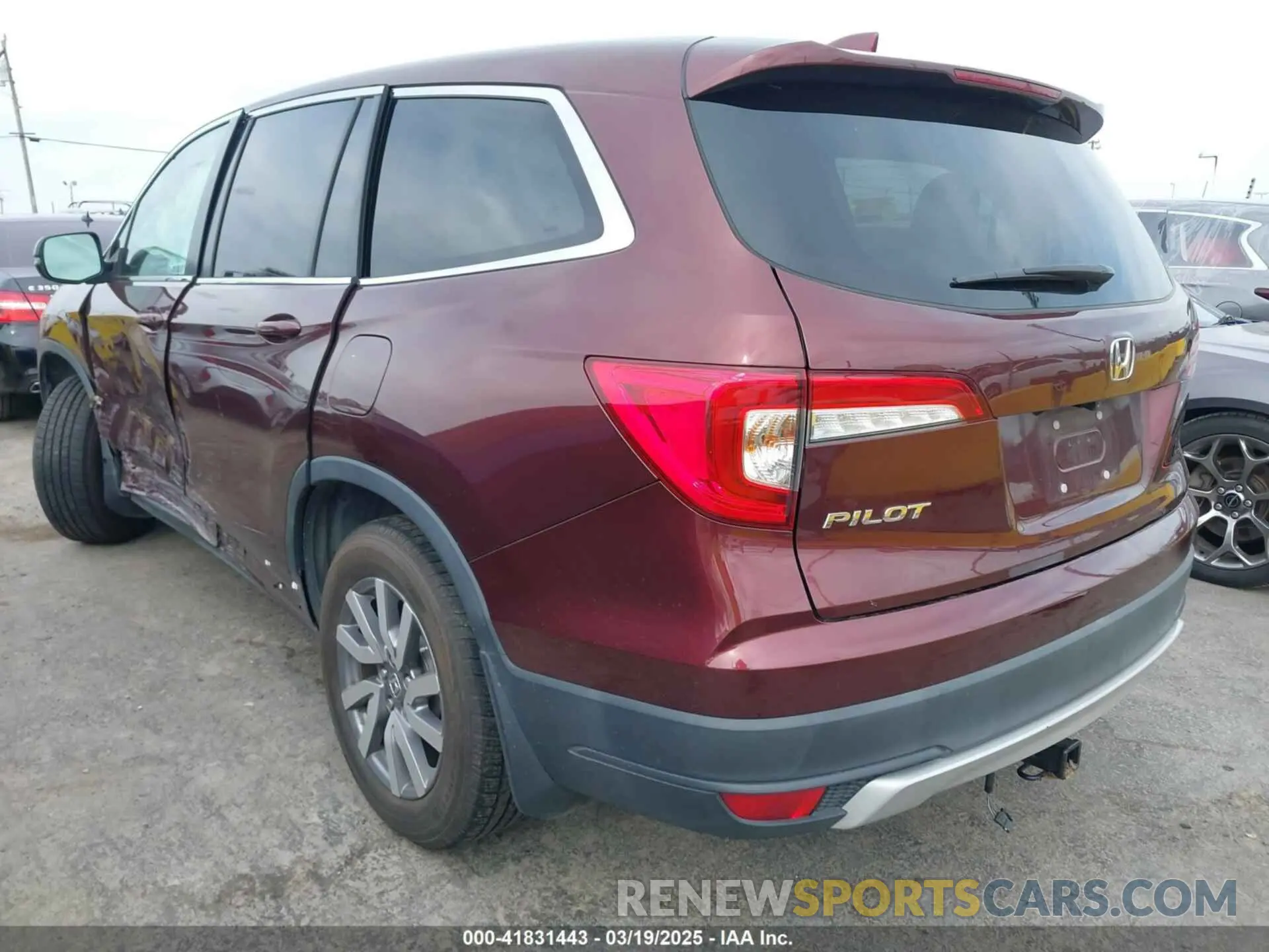 3 fotografías del automóvil dañado 5FNYF5H39KB041230 HONDA PILOT 2019