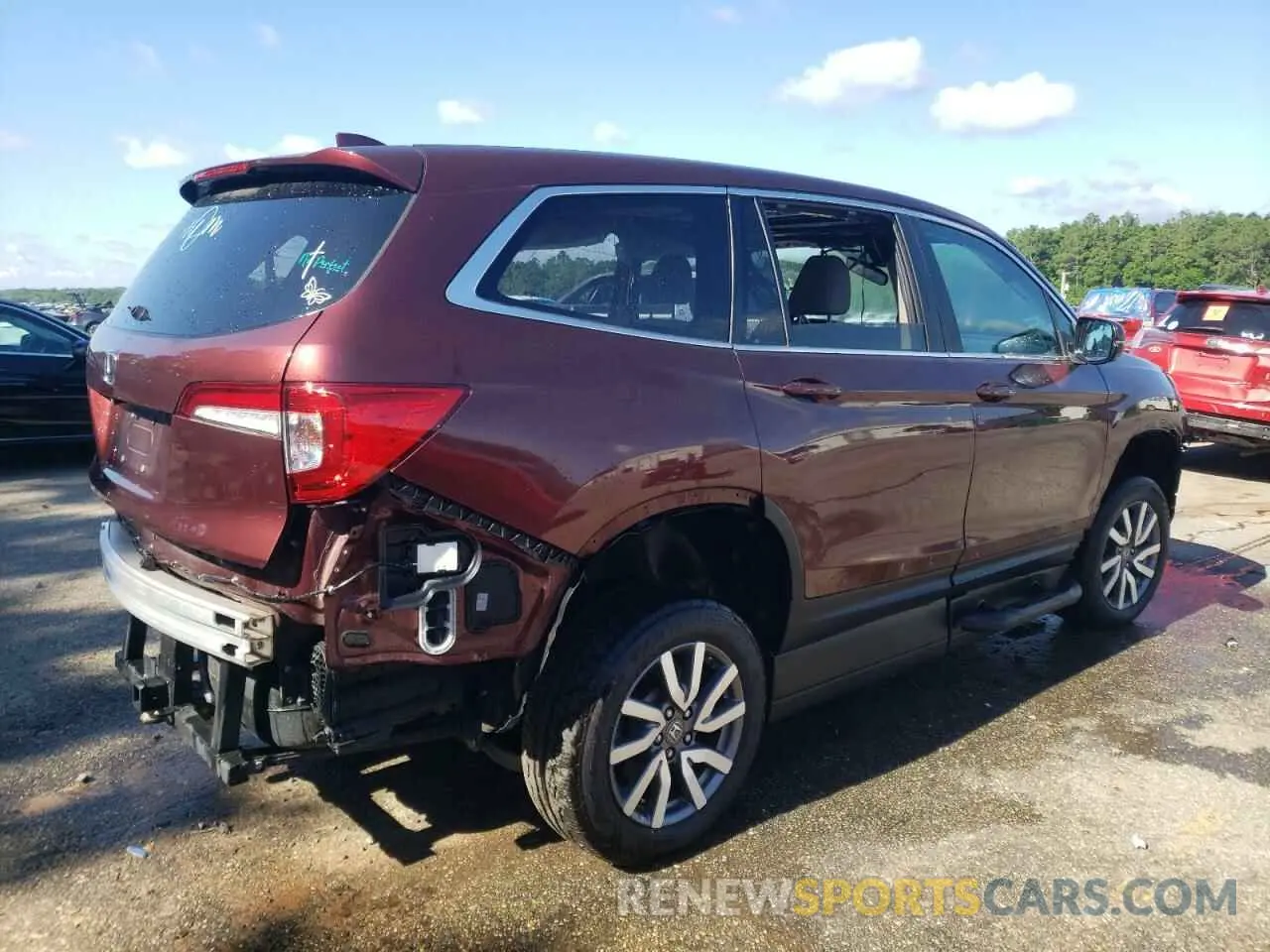3 fotografías del automóvil dañado 5FNYF5H53KB024442 HONDA PILOT 2019
