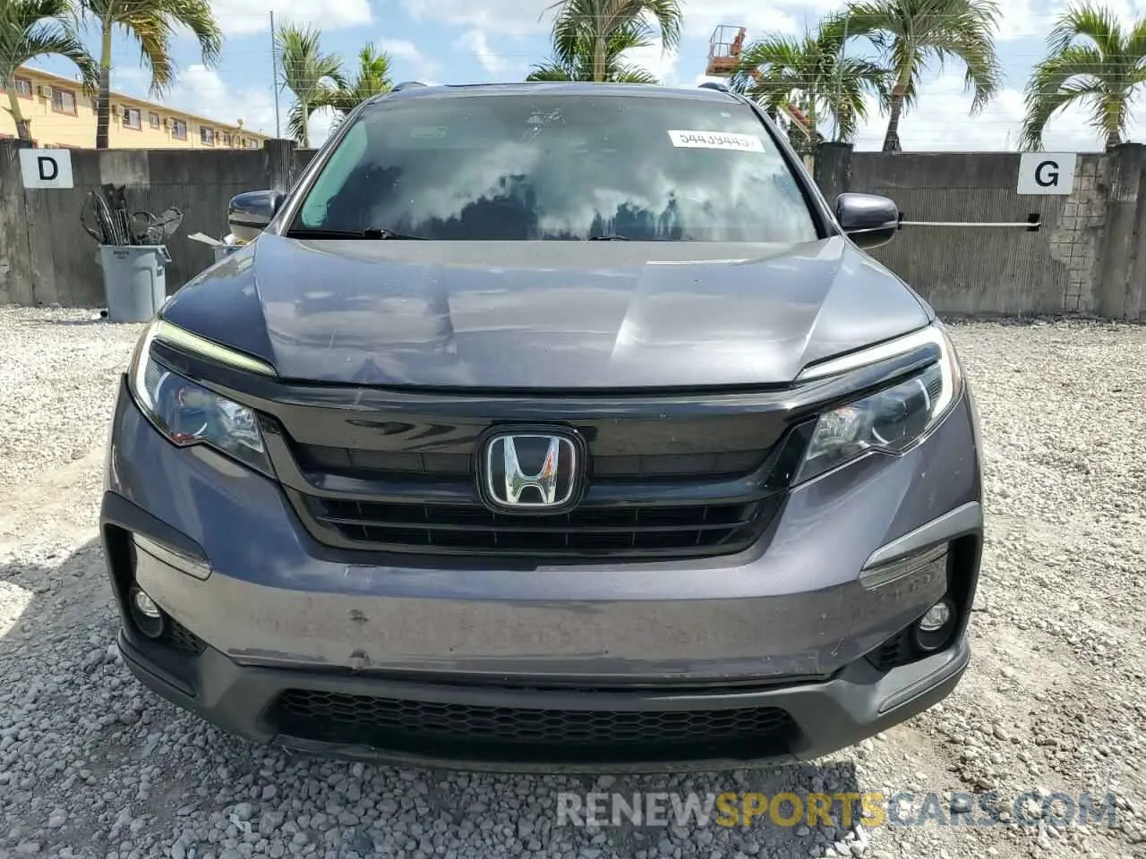 5 fotografías del automóvil dañado 5FNYF5H21MB037702 HONDA PILOT 2021