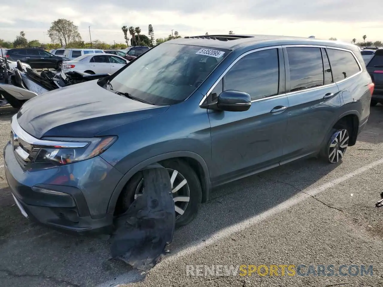 1 fotografías del automóvil dañado 5FNYF5H51MB042442 HONDA PILOT 2021