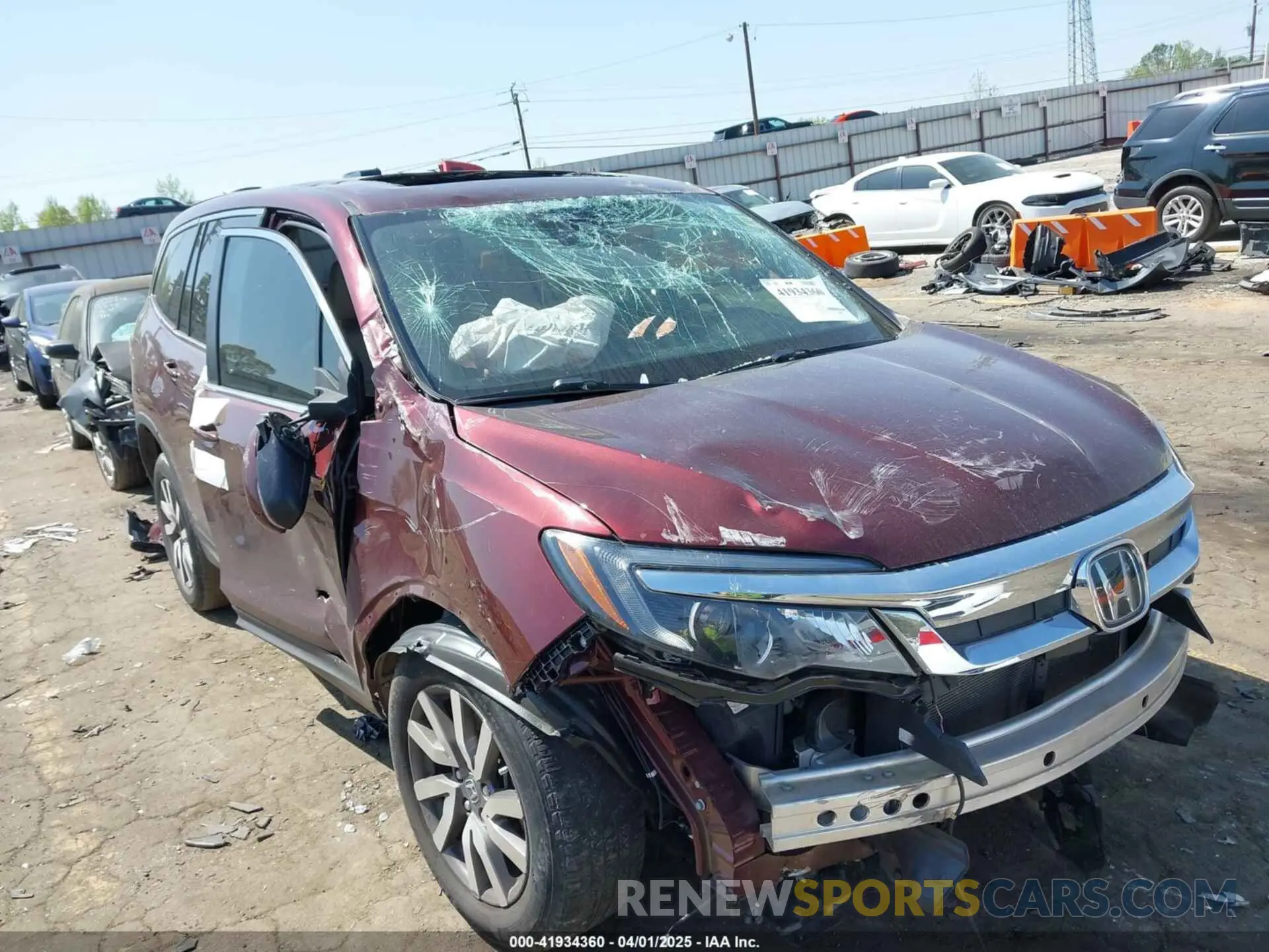 1 fotografías del automóvil dañado 5FNYF5H56MB012112 HONDA PILOT 2021