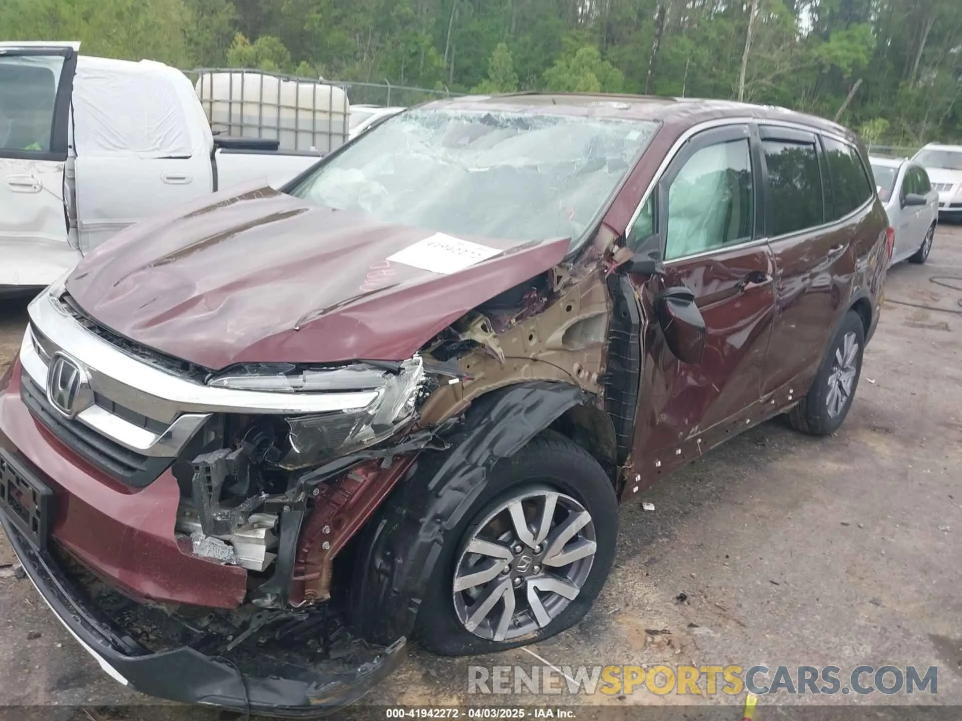 2 fotografías del automóvil dañado 5FNYF5H57MB008750 HONDA PILOT 2021