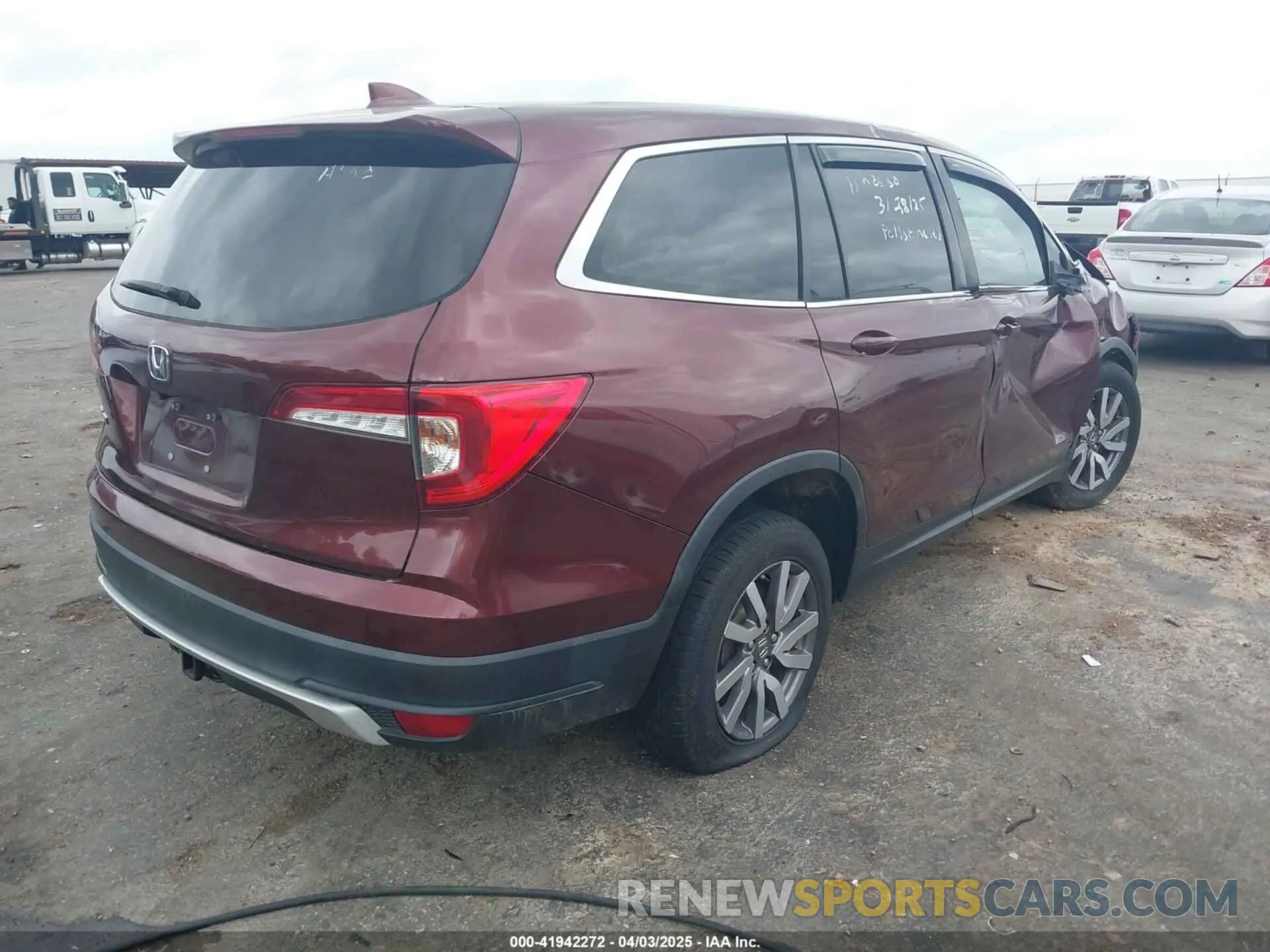 4 fotografías del automóvil dañado 5FNYF5H57MB008750 HONDA PILOT 2021
