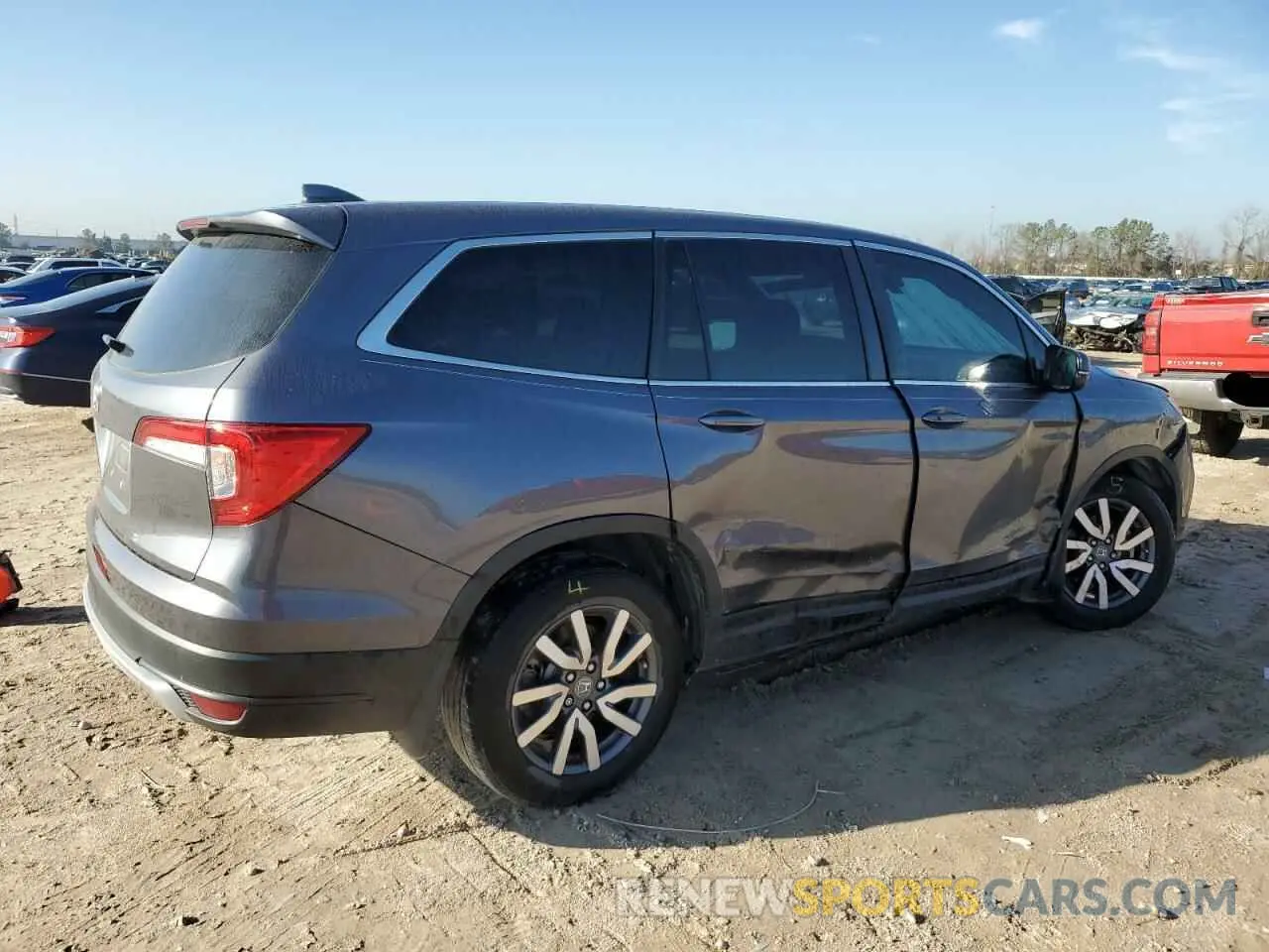 3 fotografías del automóvil dañado 5FNYF5H58MB001760 HONDA PILOT 2021