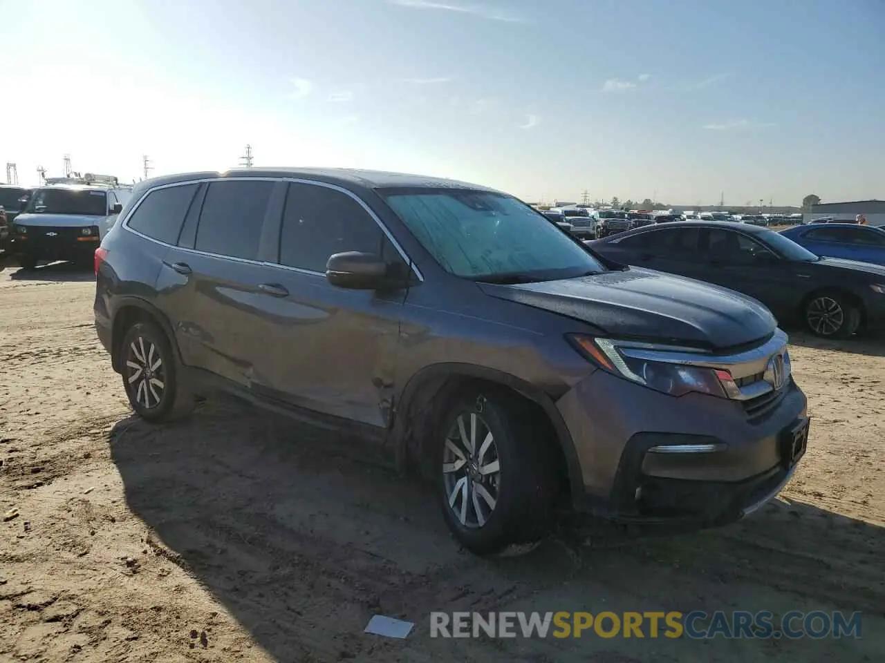 4 fotografías del automóvil dañado 5FNYF5H58MB001760 HONDA PILOT 2021