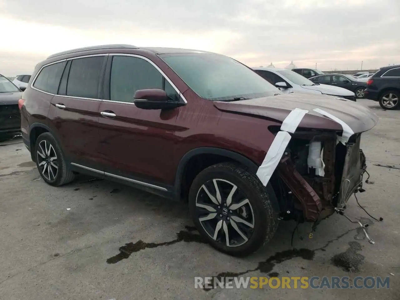 4 fotografías del automóvil dañado 5FNYF5H65MB008707 HONDA PILOT 2021