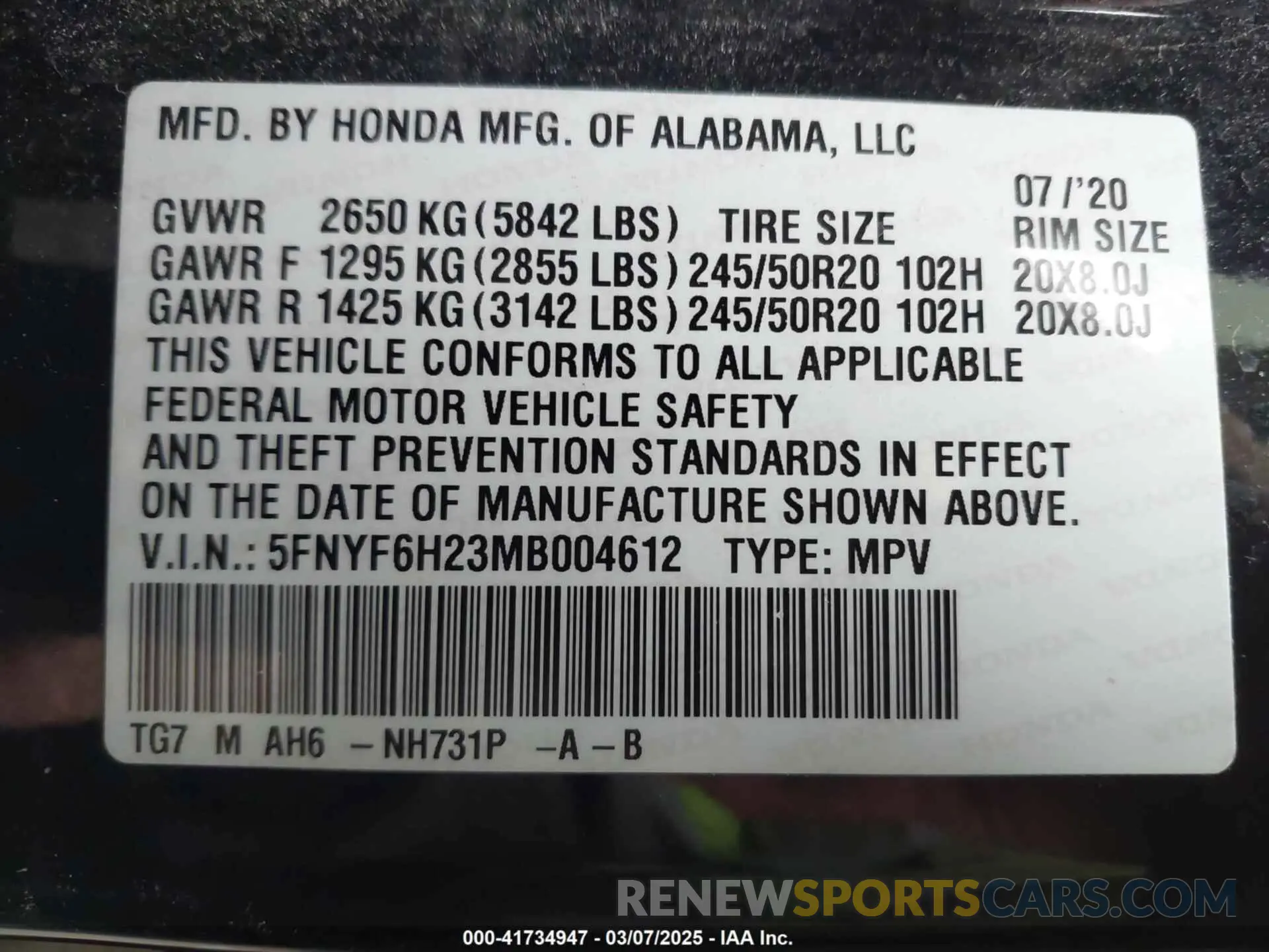 9 fotografías del automóvil dañado 5FNYF6H23MB004612 HONDA PILOT 2021