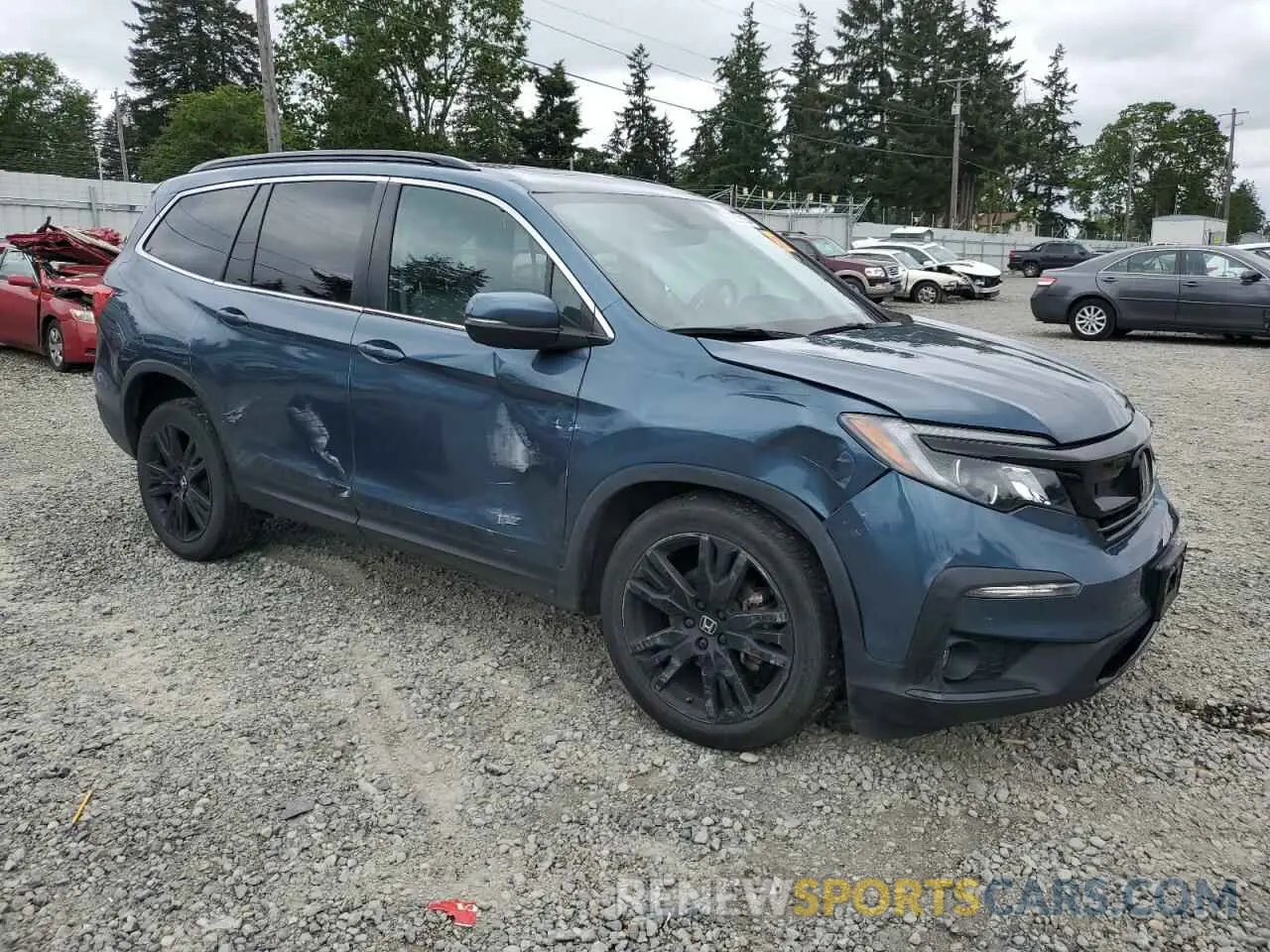 4 fotografías del automóvil dañado 5FNYF6H27MB095691 HONDA PILOT 2021