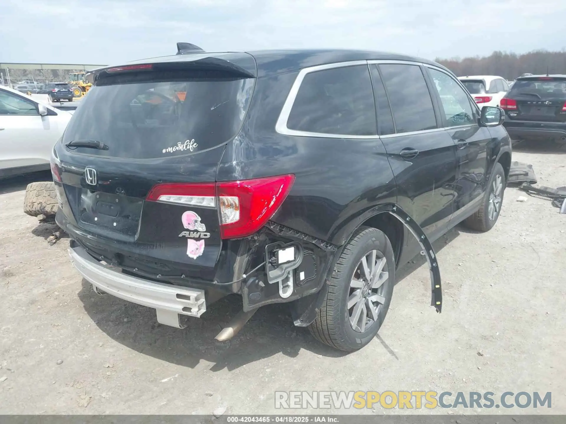 4 fotografías del automóvil dañado 5FNYF6H51MB069839 HONDA PILOT 2021
