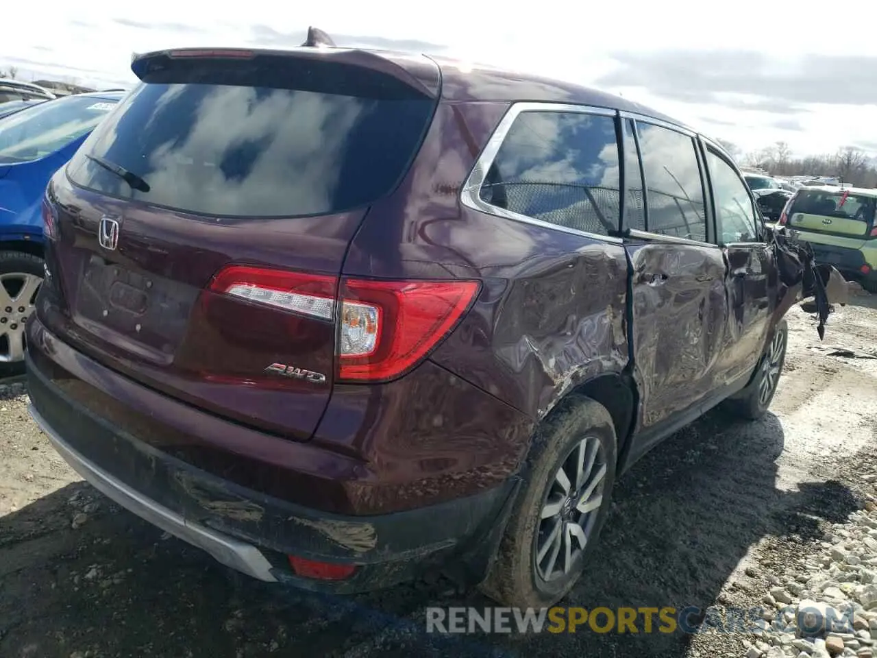 3 fotografías del automóvil dañado 5FNYF6H5XMB083268 HONDA PILOT 2021