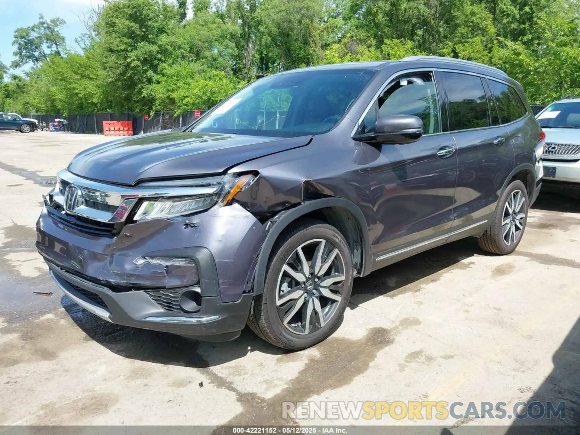2 fotografías del automóvil dañado 5FNYF6H66MB081767 HONDA PILOT 2021