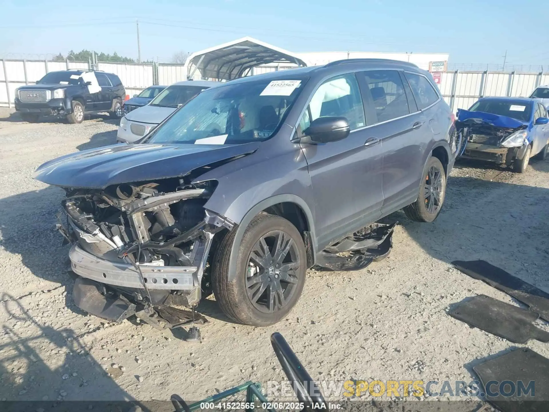 2 fotografías del automóvil dañado 5FNYF5H27NB032330 HONDA PILOT 2022