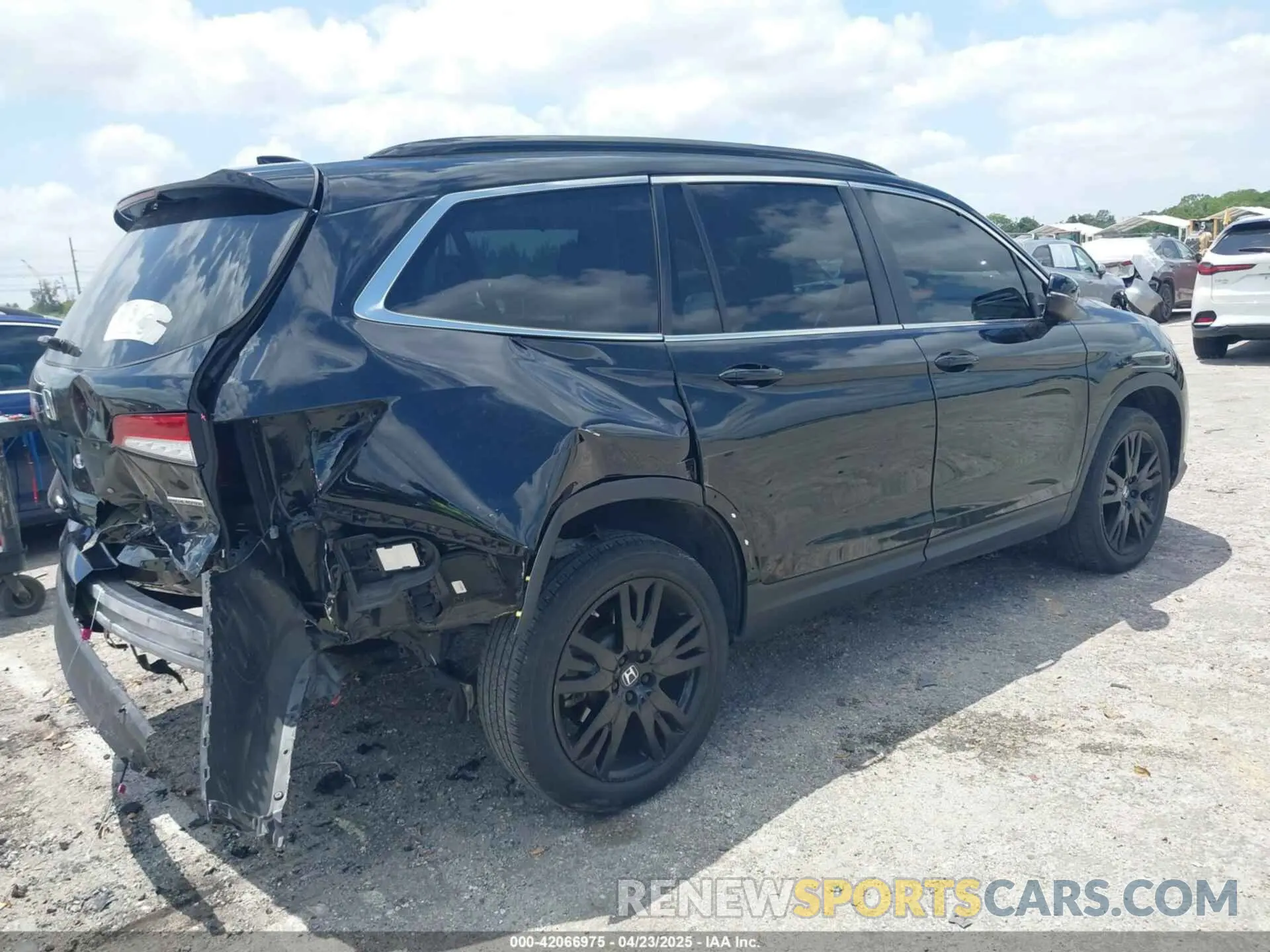 4 fotografías del automóvil dañado 5FNYF5H28NB031266 HONDA PILOT 2022