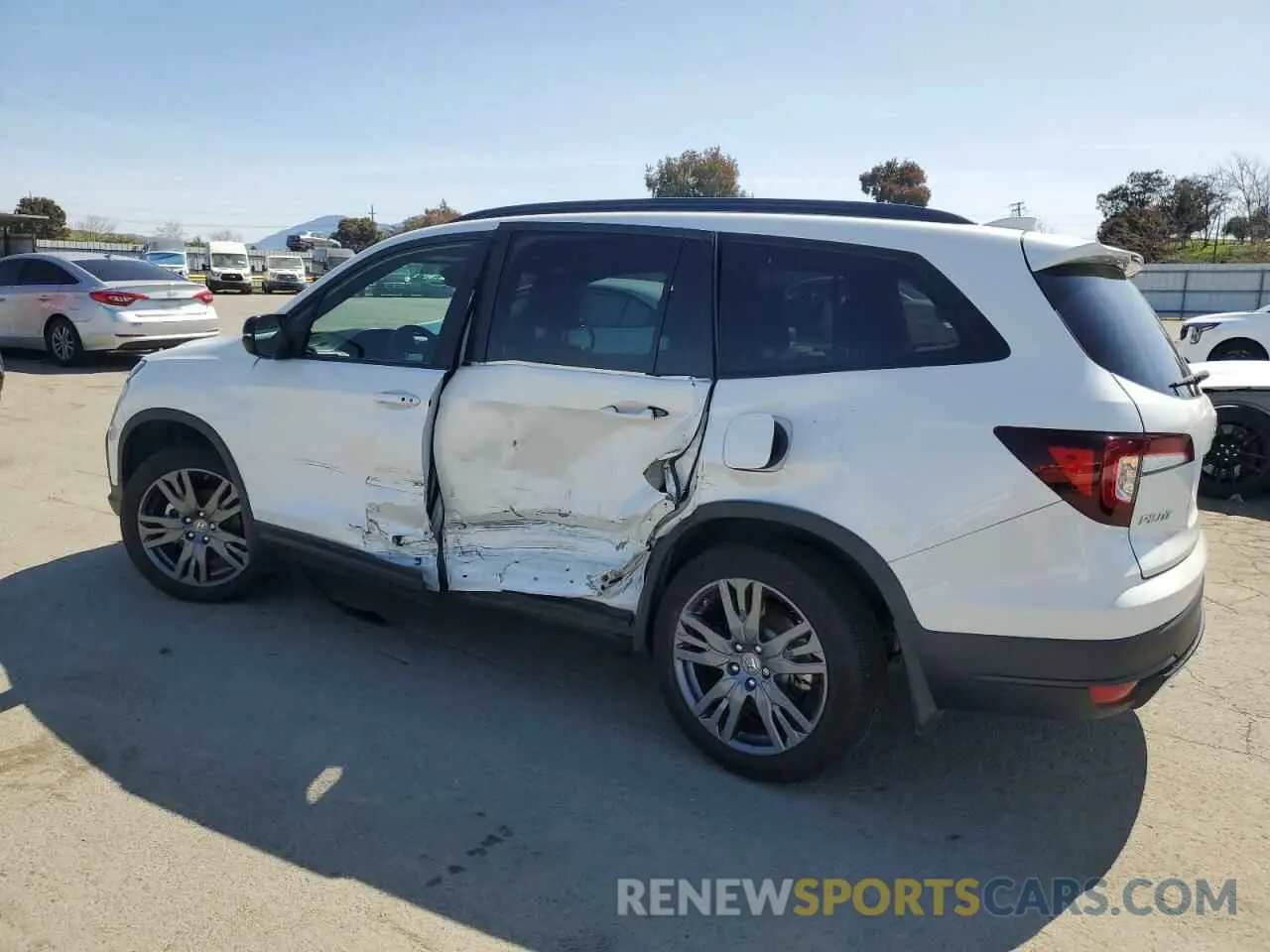 2 fotografías del automóvil dañado 5FNYF5H35NB007502 HONDA PILOT 2022