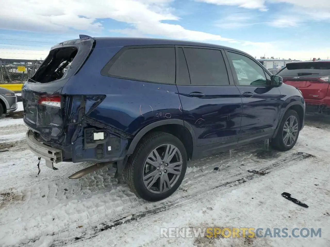 3 fotografías del automóvil dañado 5FNYF5H38NB019787 HONDA PILOT 2022